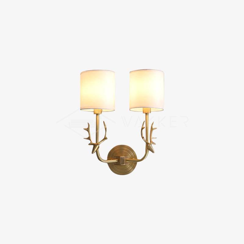 Auriviella Elegance Hirschkopf-Wandleuchte aus Messing