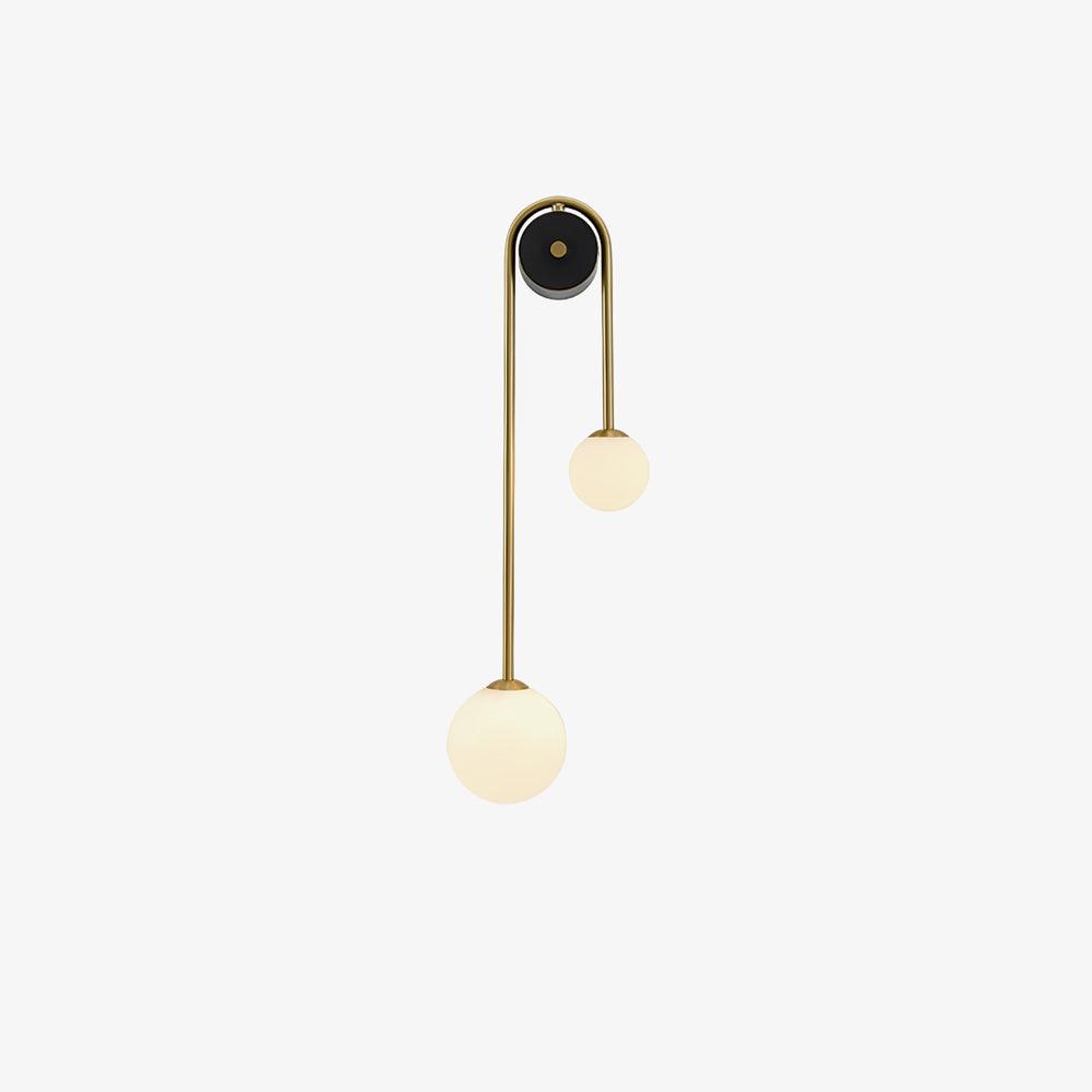 Teveny zeitgenössische minimalistische Wandleuchte aus Messing und Glas in Bogenform