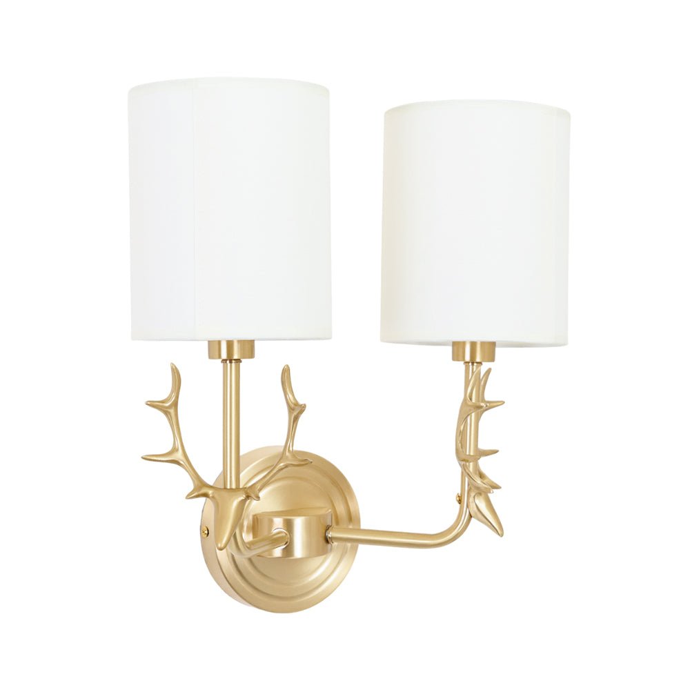 Auriviella Elegance Hirschkopf-Wandleuchte aus Messing