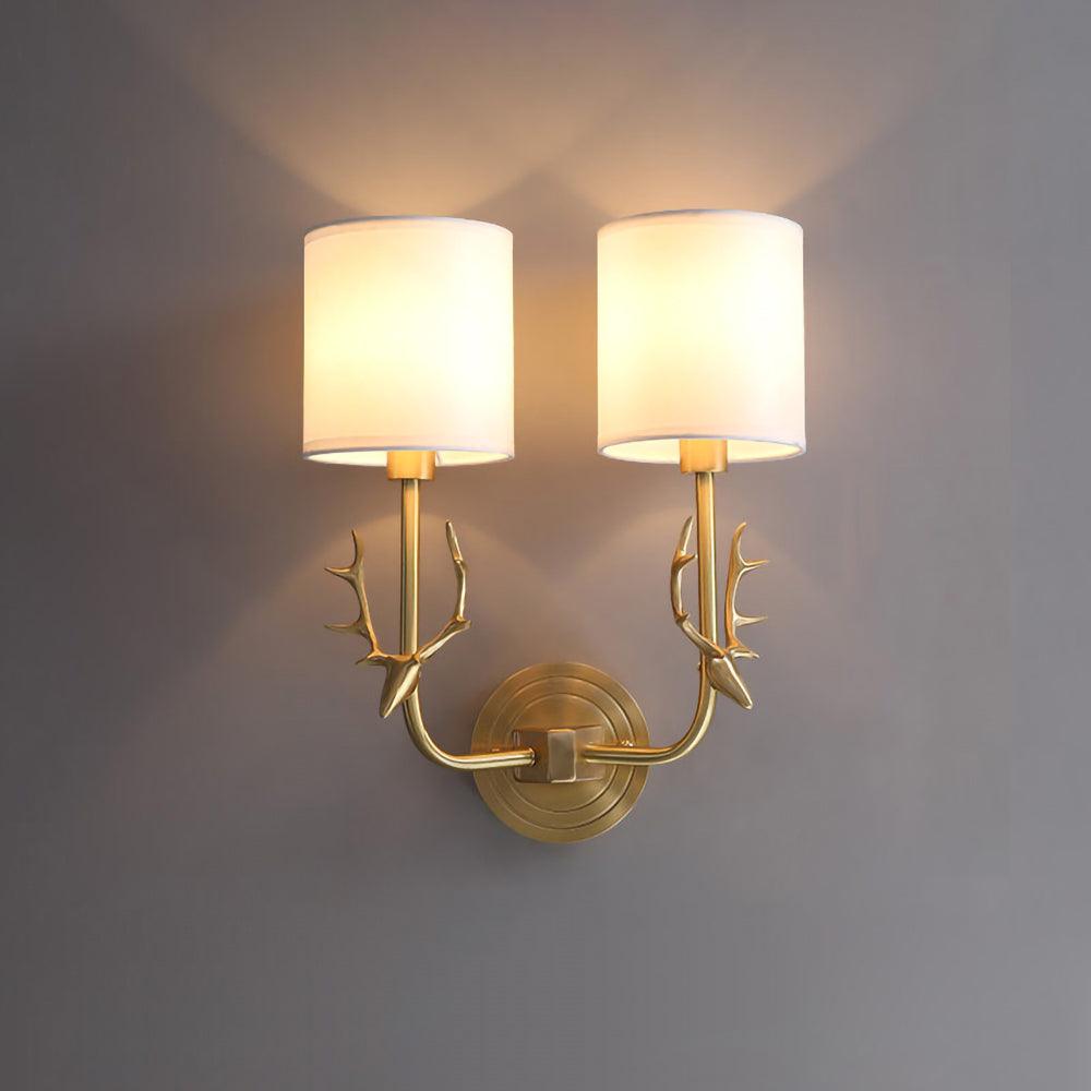 Auriviella Elegance Hirschkopf-Wandleuchte aus Messing