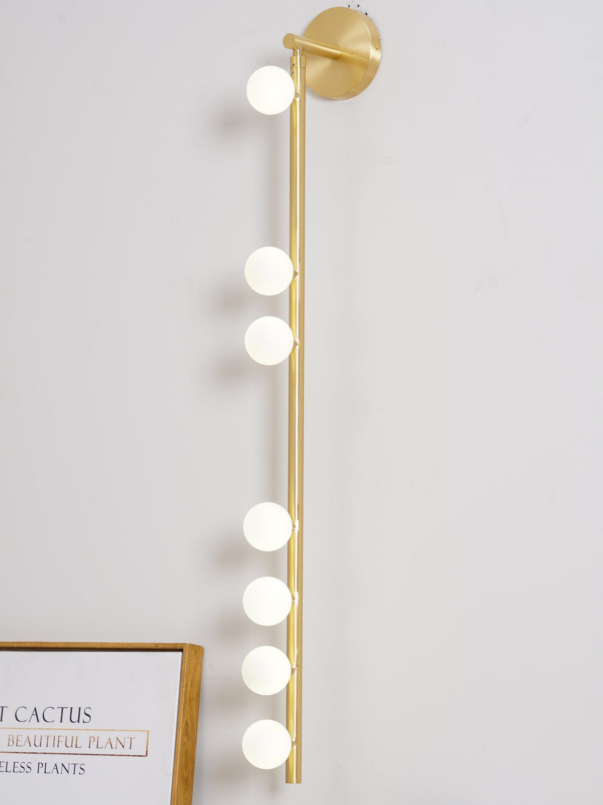 Pamela Röhren-Wandleuchte aus Messing und Glas mit Stecker