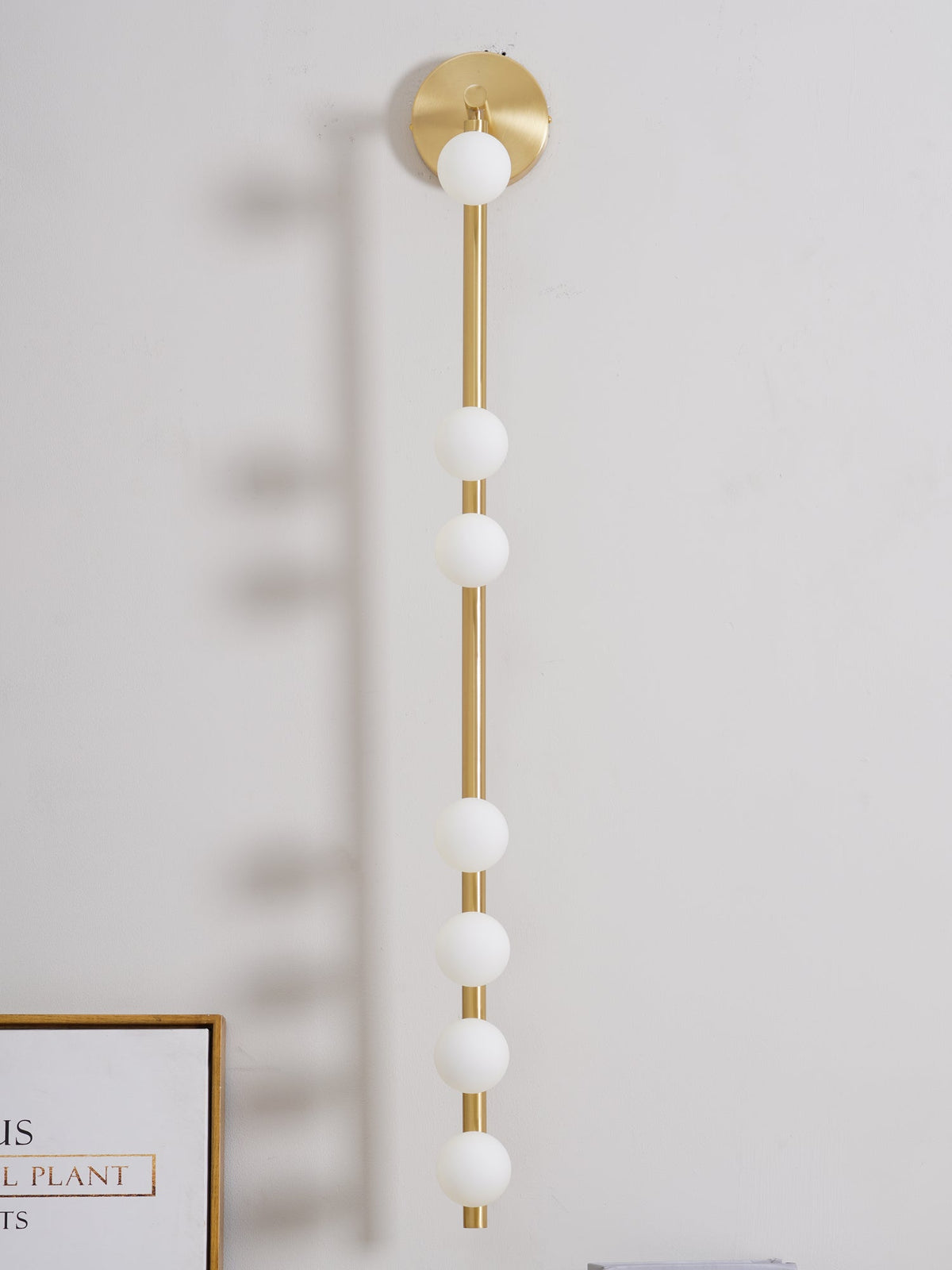 Pamela Röhren-Wandleuchte aus Messing und Glas mit Stecker