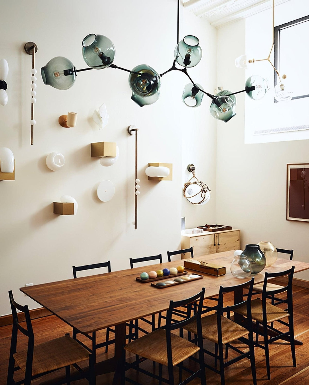 Pamela Röhren-Wandleuchte aus Messing und Glas mit Stecker