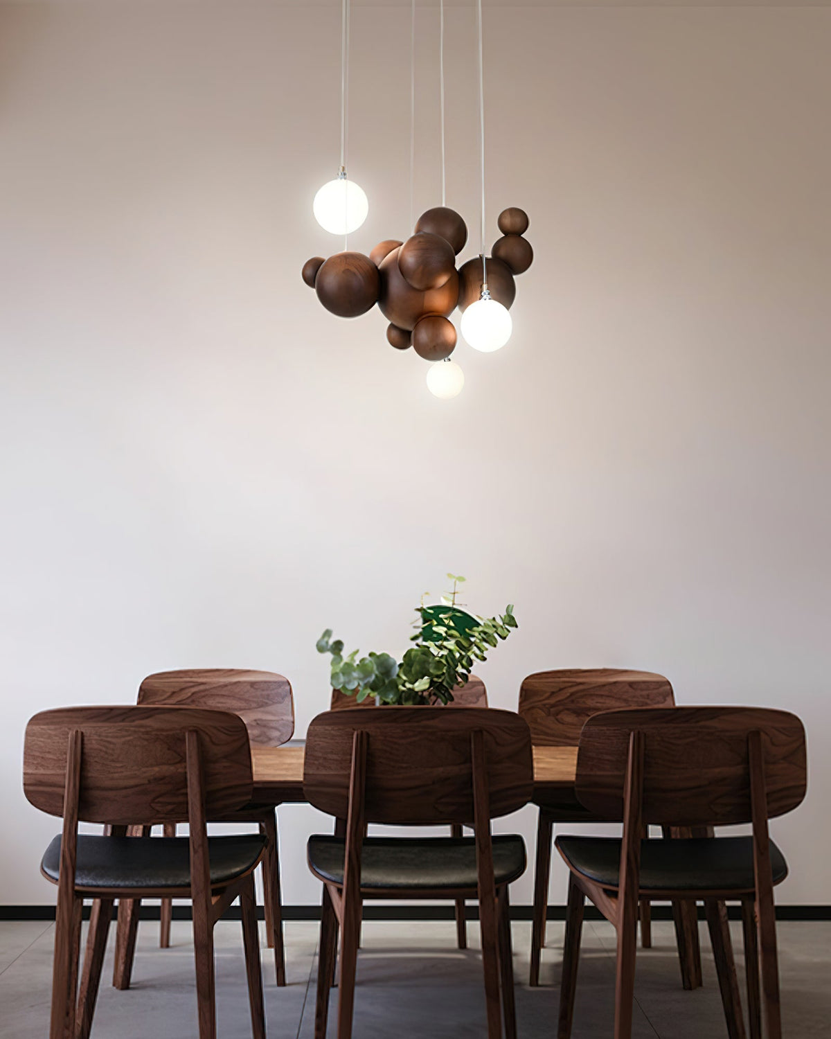 Elveraria Kronleuchter Holz & Acryl Blasenball-Cluster