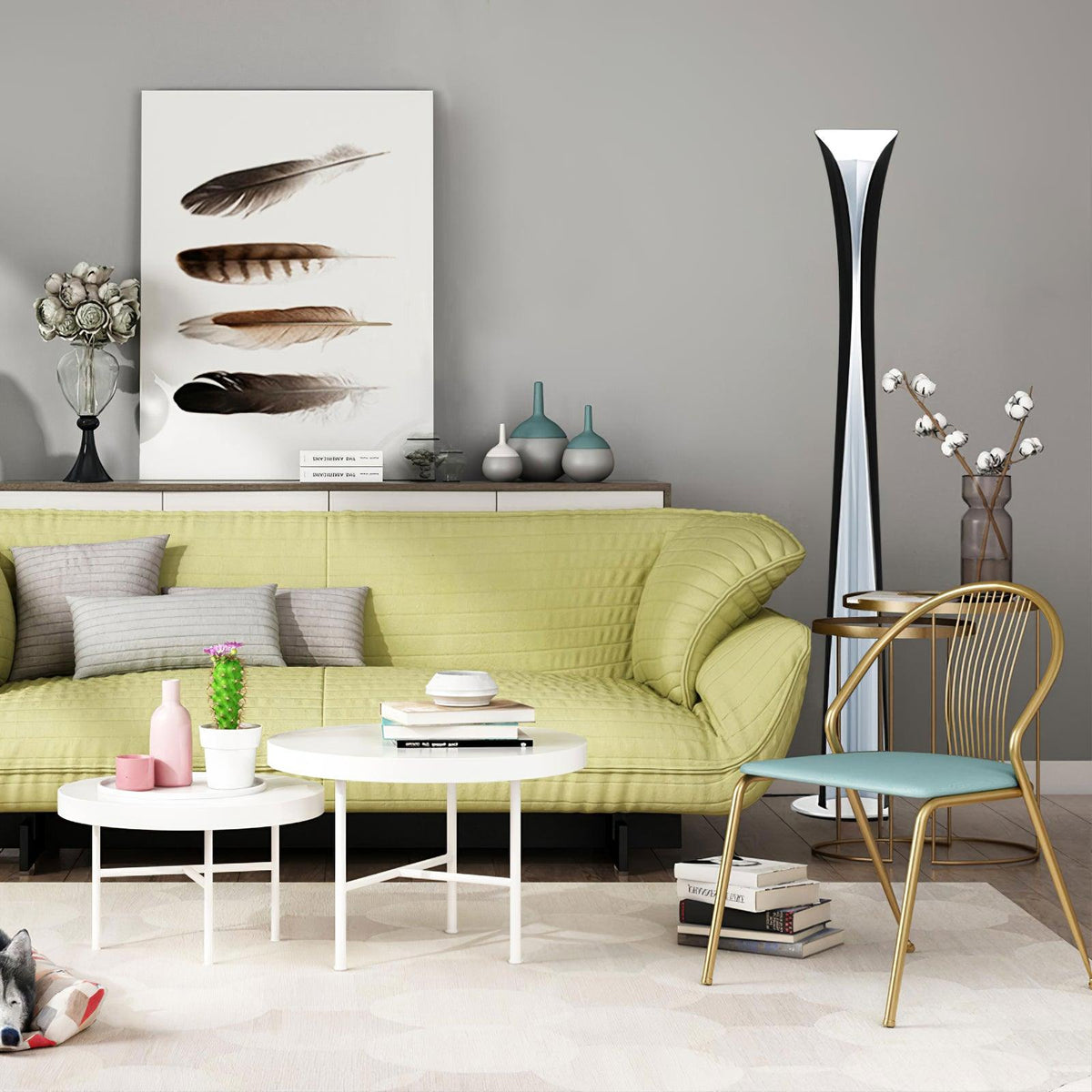 Cirvel Aluminium futuristische Stehleuchte