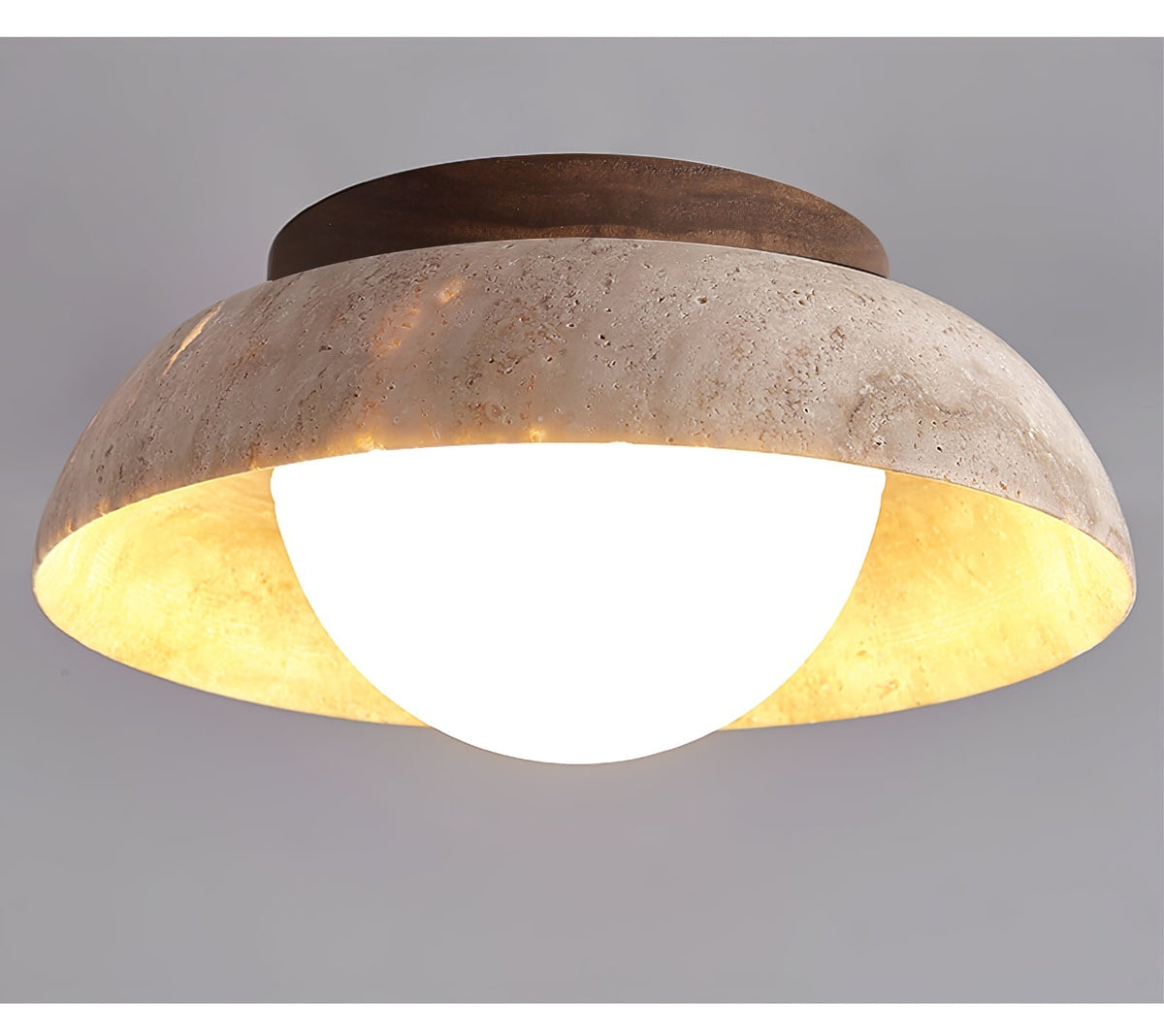 Anya Disc-Dome Travertine Deckenleuchte