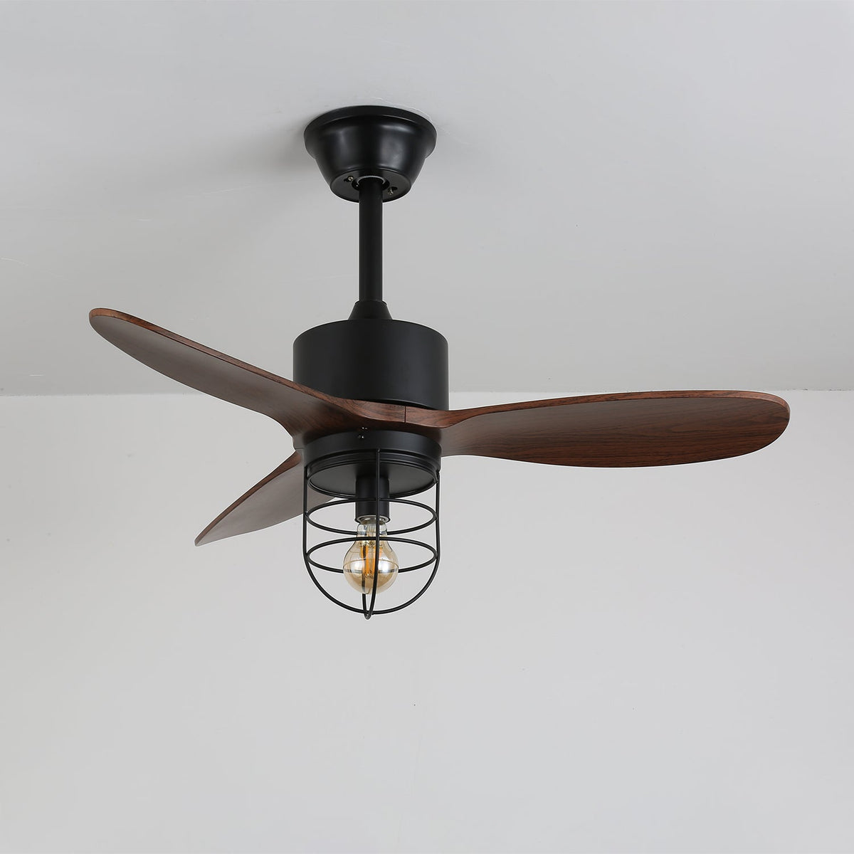 Brisora Industrieller Deckenventilator mit Beleuchtung aus Holz