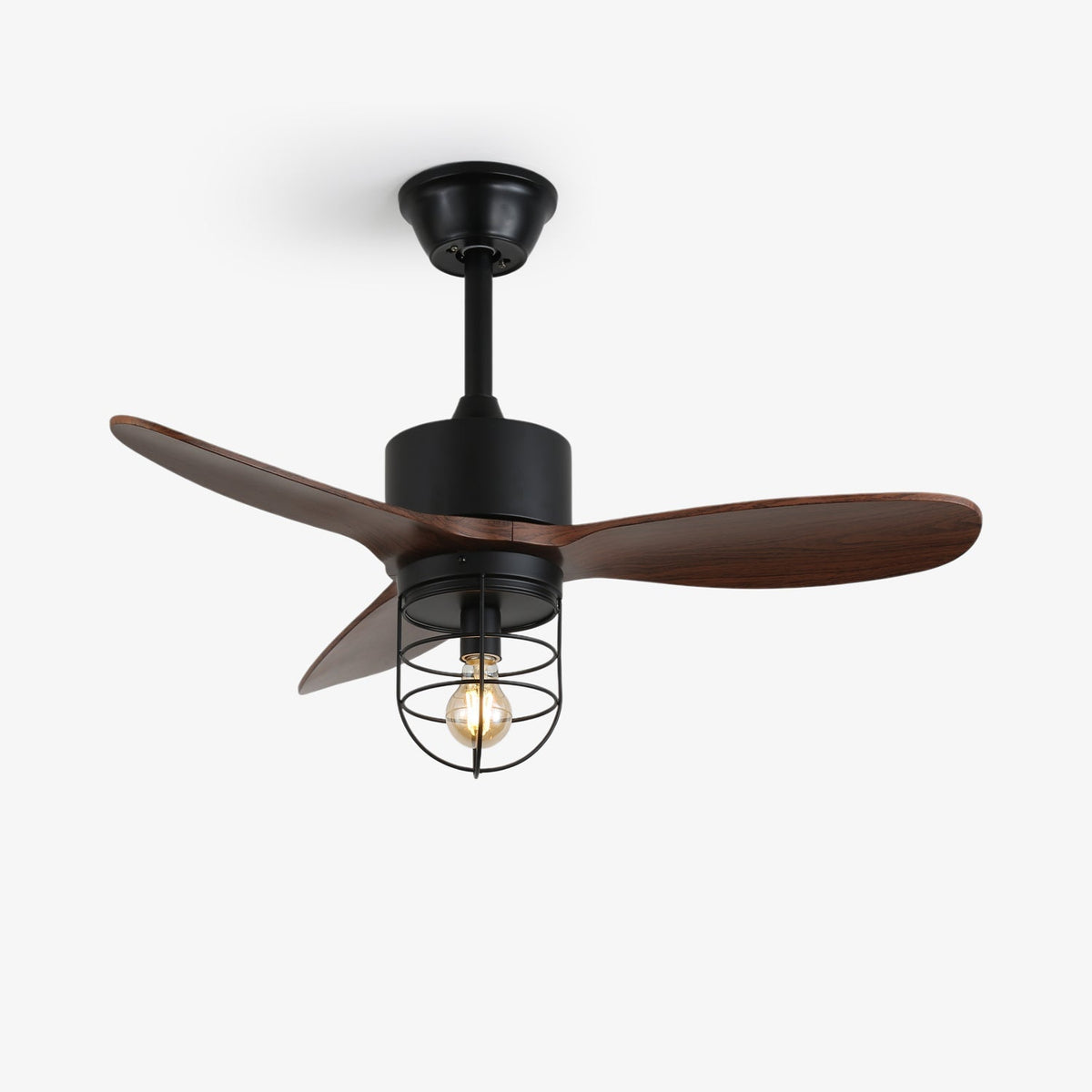 Brisora Industrieller Deckenventilator mit Beleuchtung aus Holz