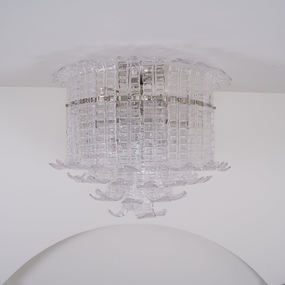 Lioreleria Deckenleuchte Transparent Murano-Glas flache Deckenleuchte