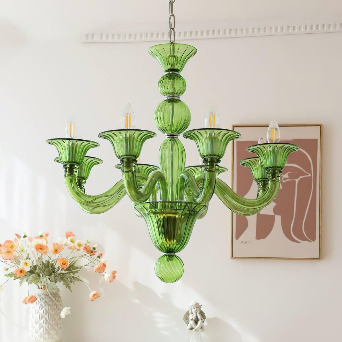 Vase Kronleuchter Murano-Glas Exotisch