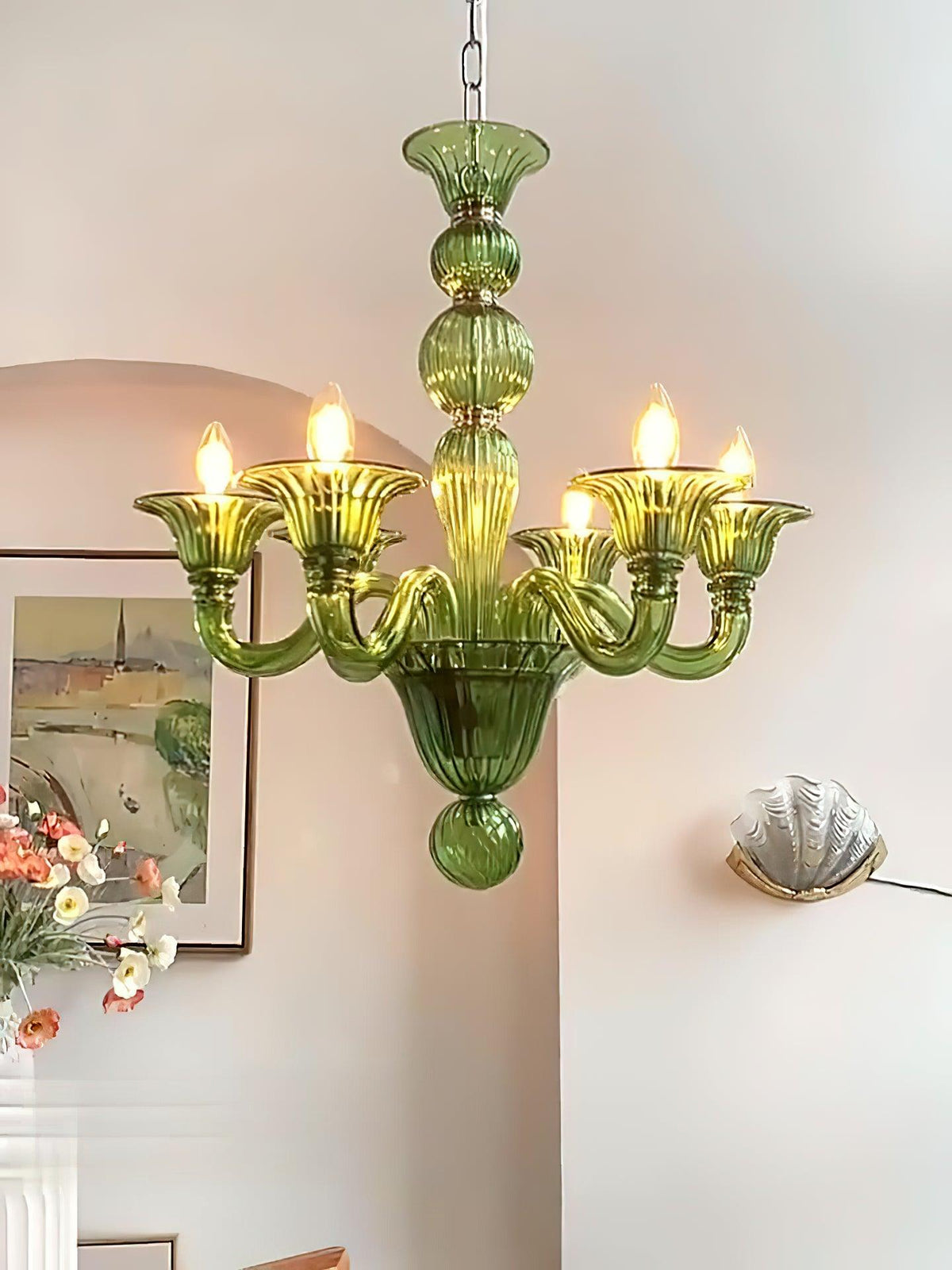Vase Kronleuchter Murano-Glas Exotisch