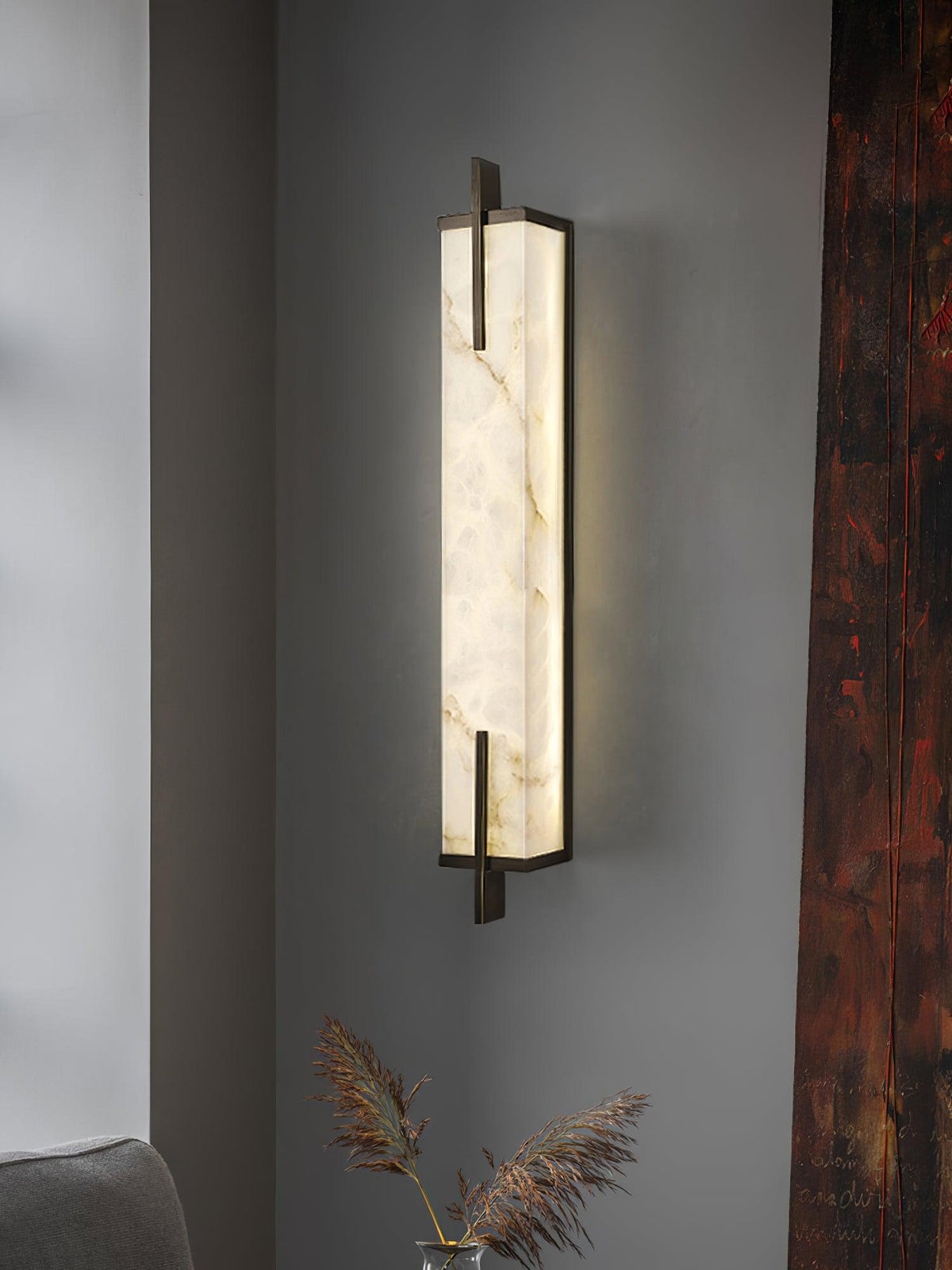 Komino rechteckige Wandleuchte aus Alabaster