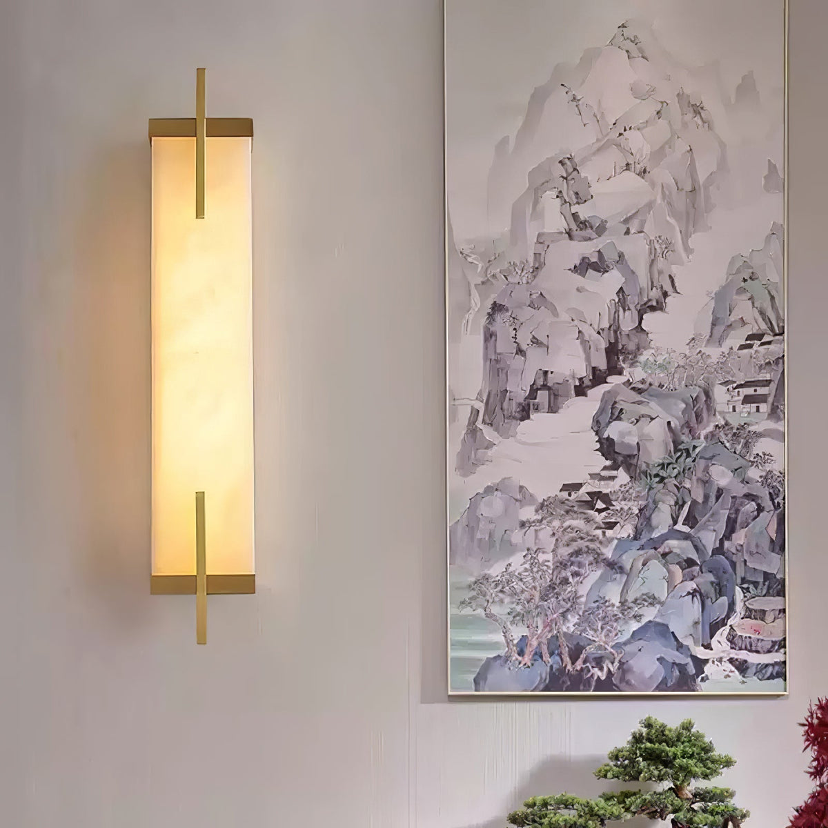 Komino rechteckige Wandleuchte aus Alabaster