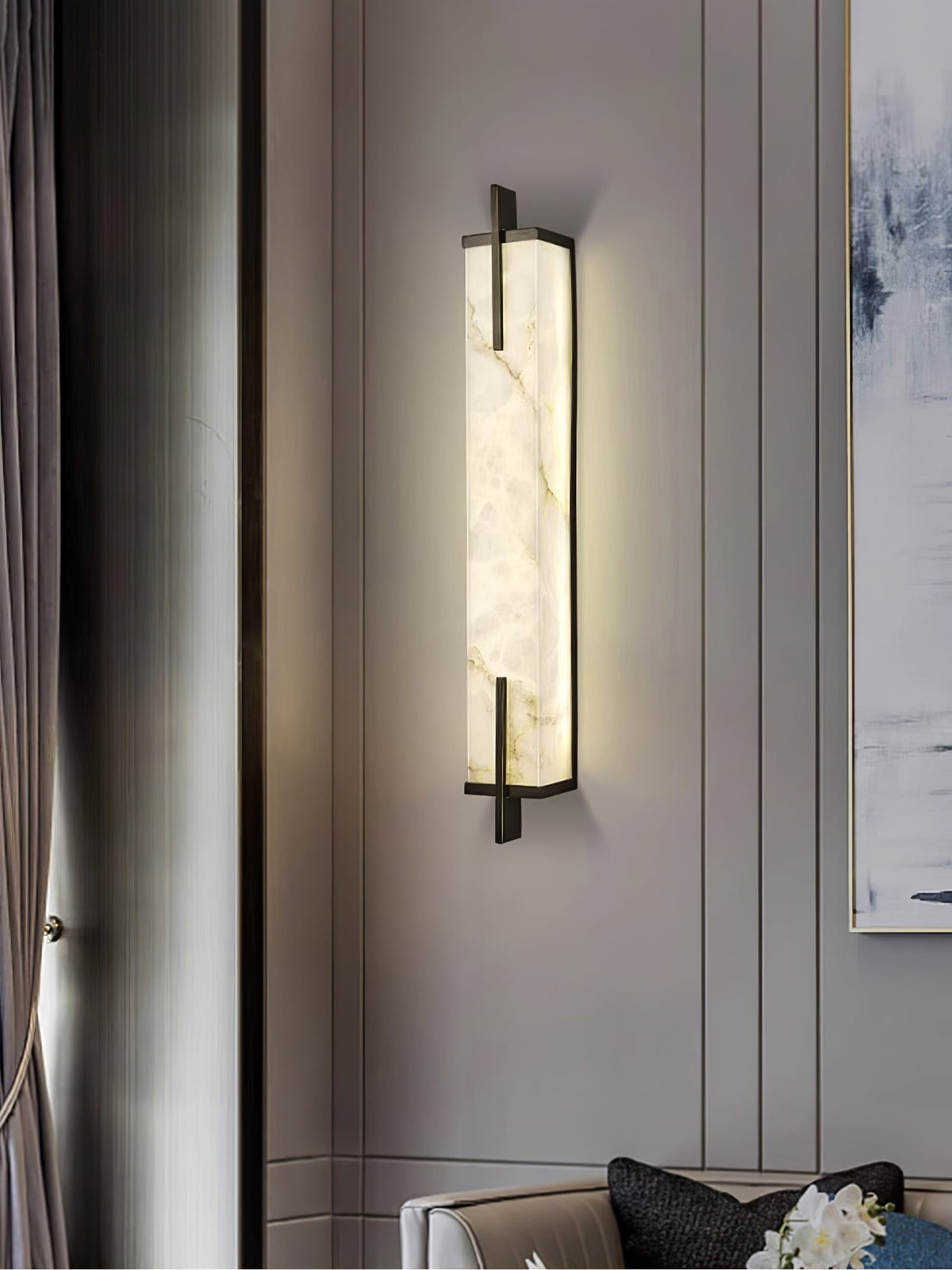 Komino rechteckige Wandleuchte aus Alabaster