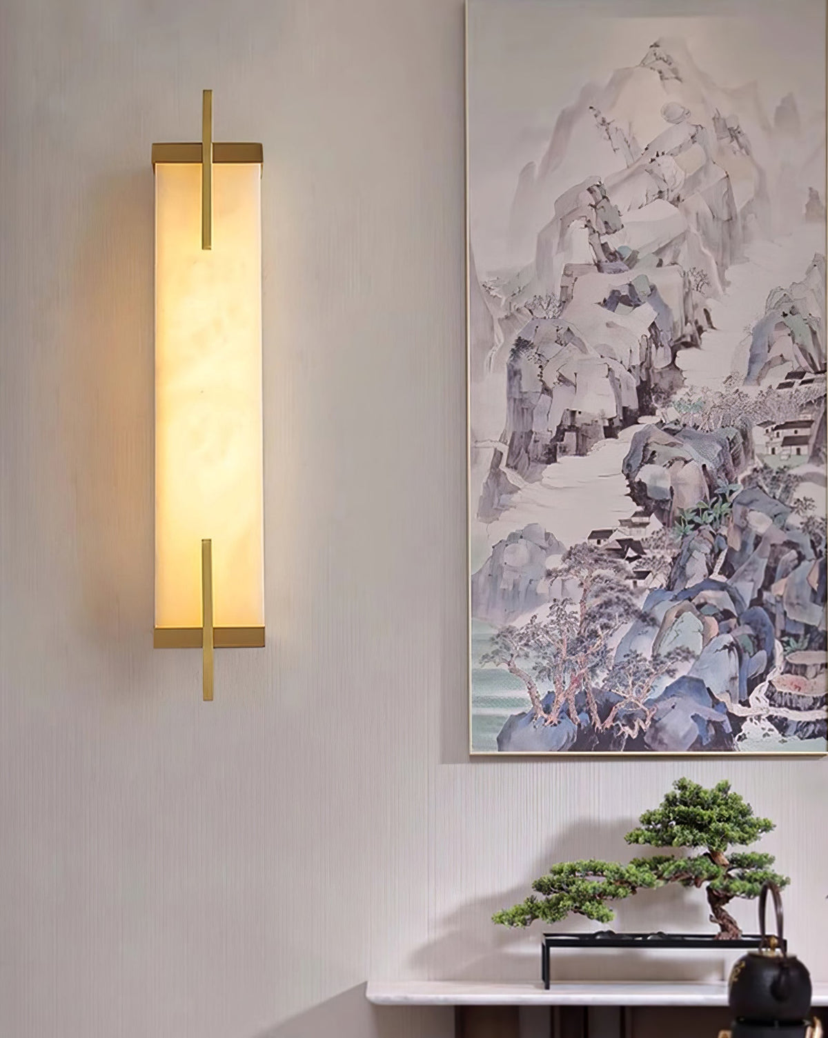 Komino rechteckige Wandleuchte aus Alabaster