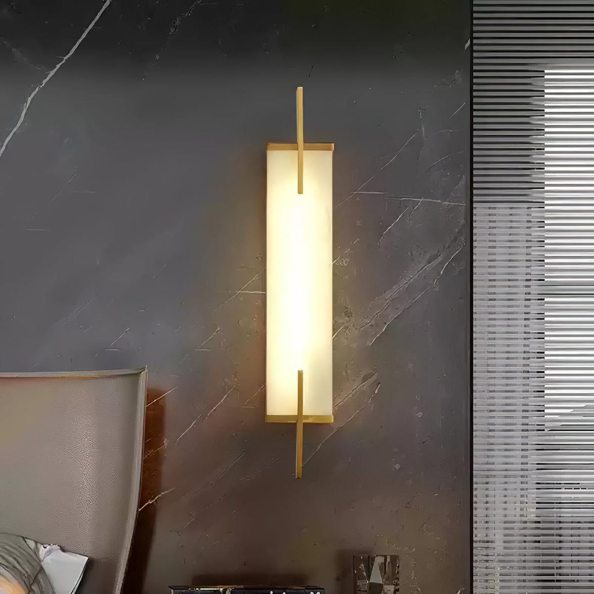 Komino rechteckige Wandleuchte aus Alabaster