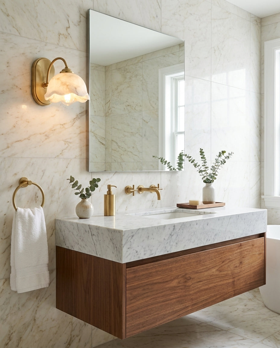 Oakenford Alabaster-Wandleuchte