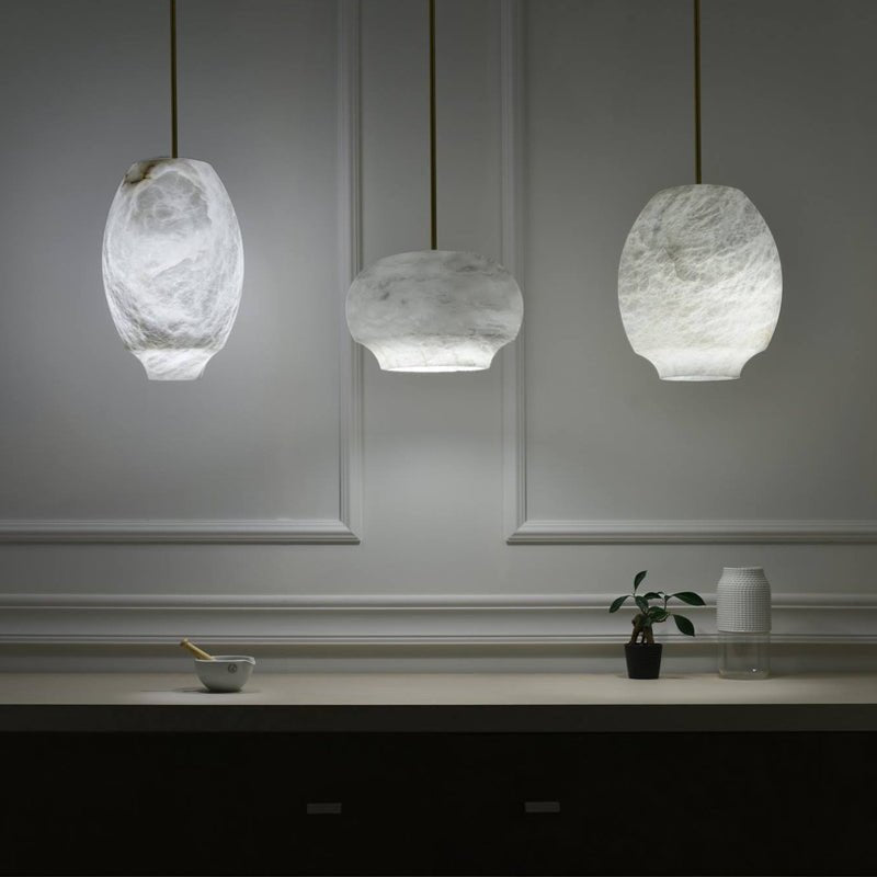 Thalia Minimalistische Alabaster-Pendelleuchte