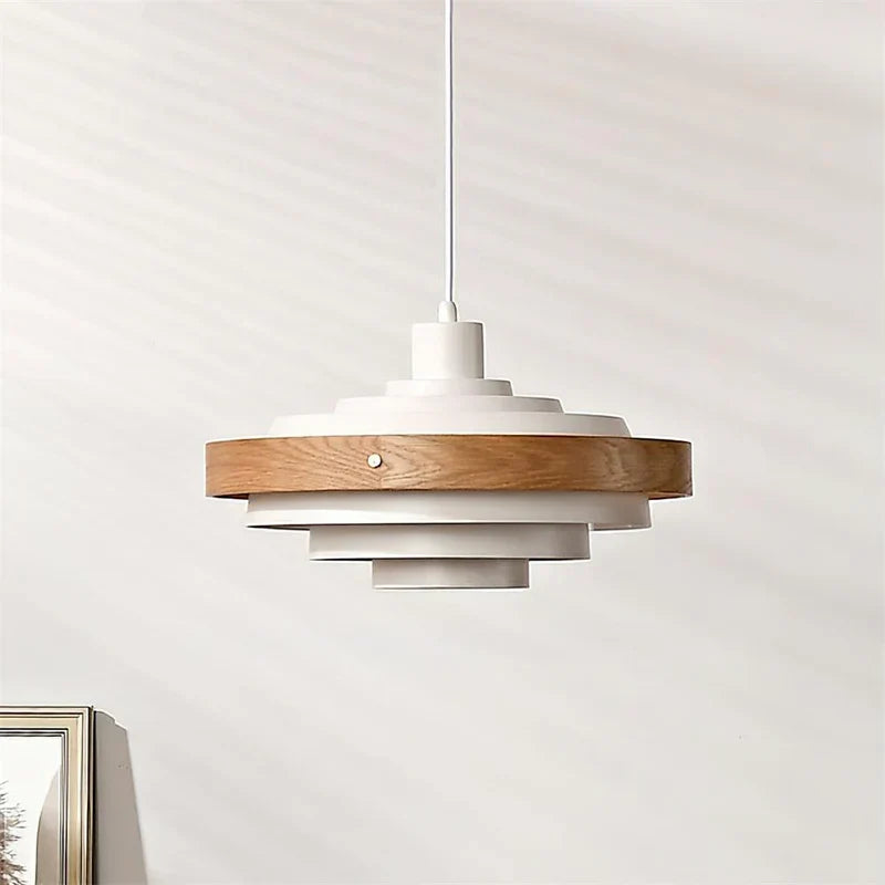 Muto Modern Round Pendant Light Wood