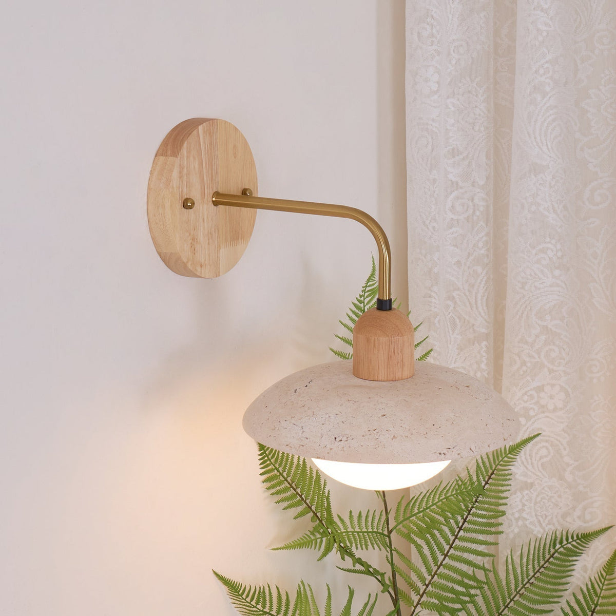 Winel Vintage-Wandleuchte aus Travertin