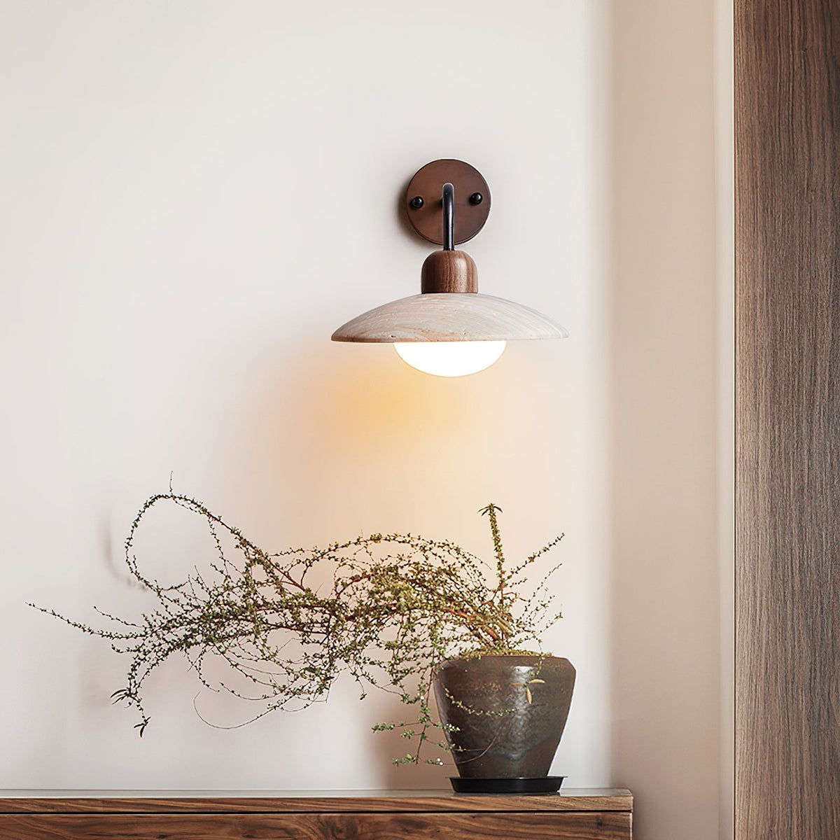 Winel Vintage-Wandleuchte aus Travertin