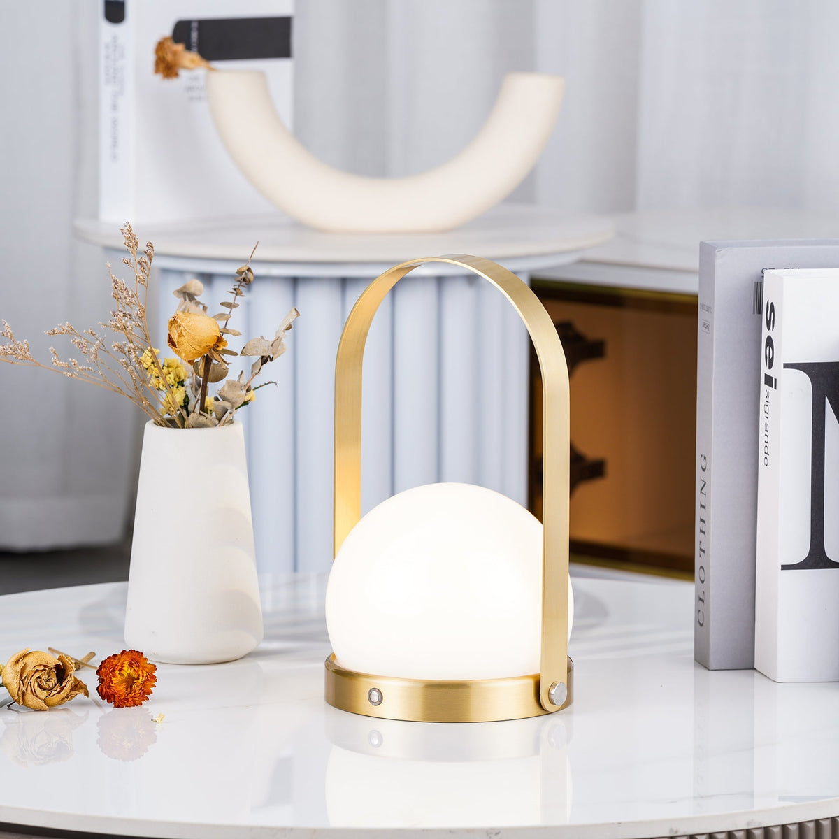 Zenon Glas Minimalistische Tischleuchte