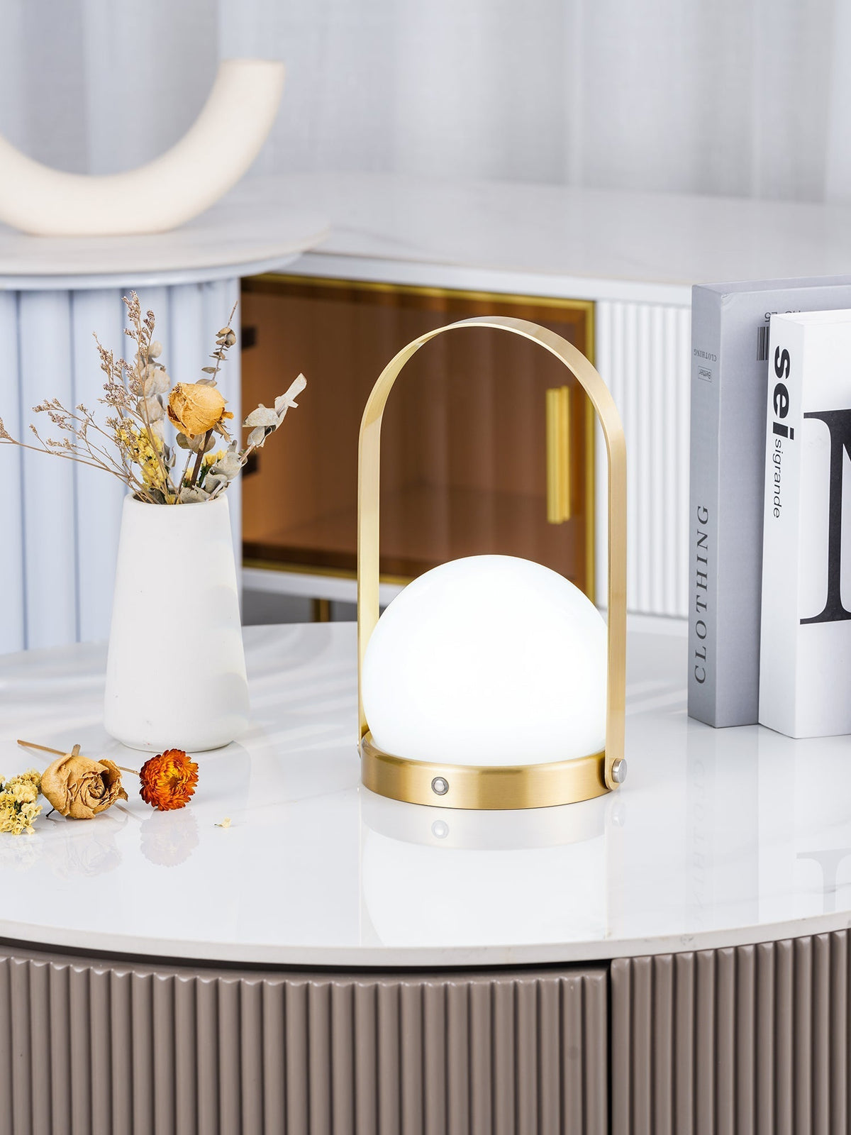 Zenon Glas Minimalistische Tischleuchte