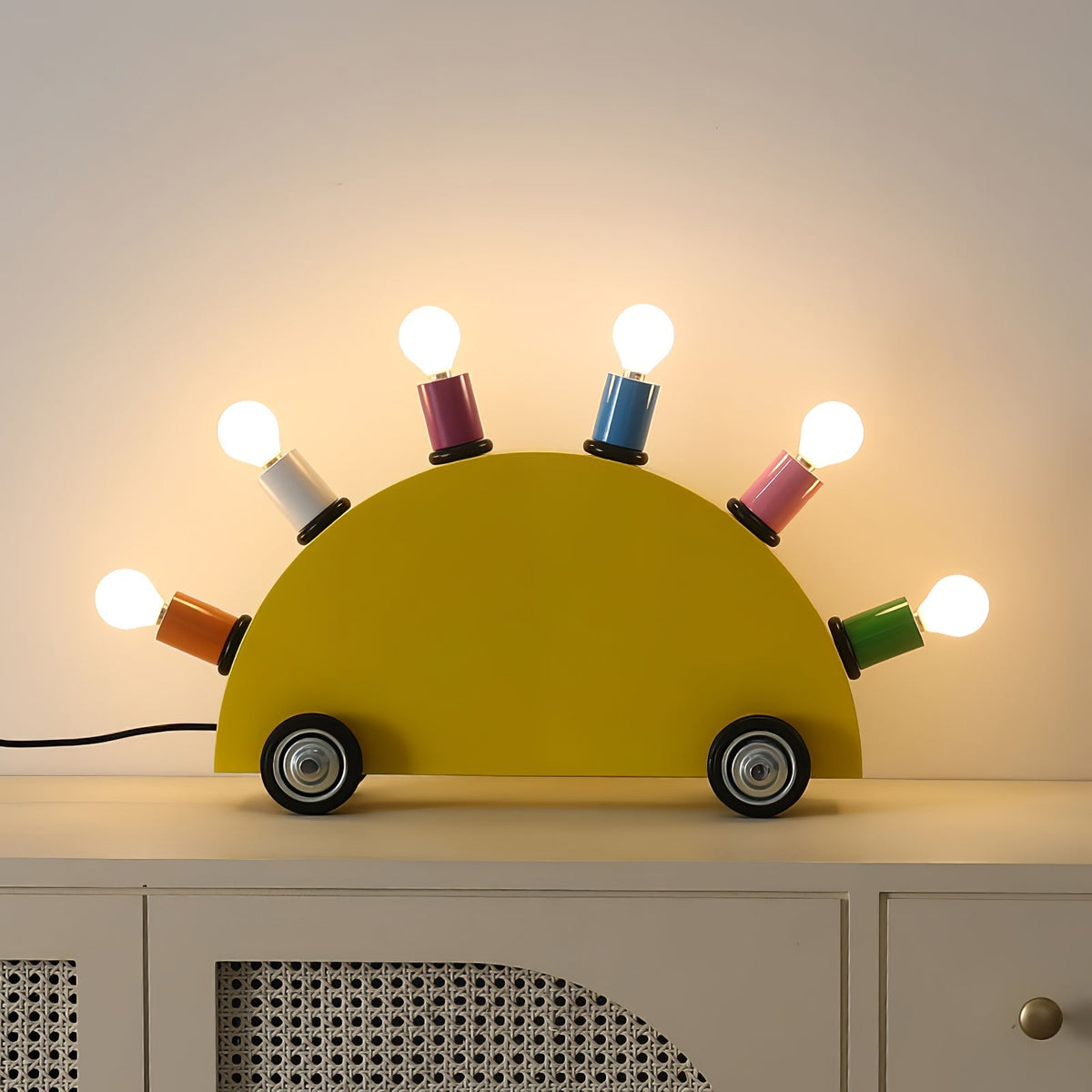 Mirerette Tischleuchte Auto bunt Kinderzimmer
