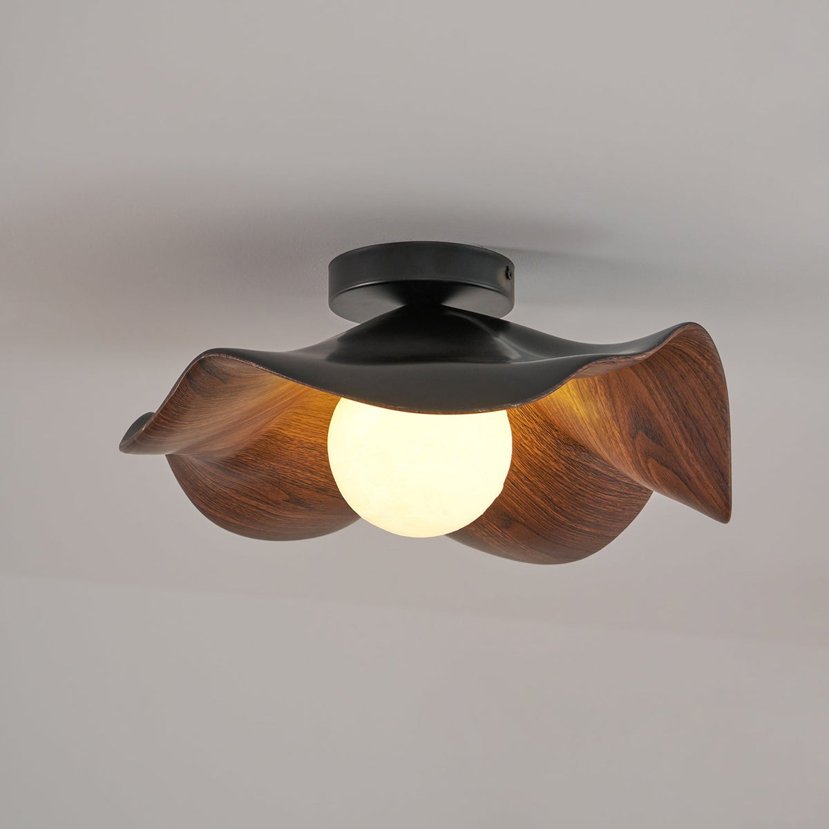 Lanoe Deckenleuchte Holz Schwarz & Weiß