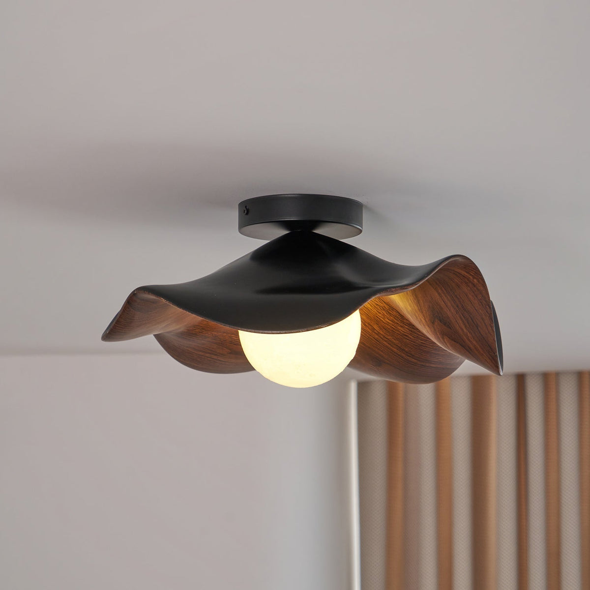 Lanoe Deckenleuchte Holz Schwarz & Weiß