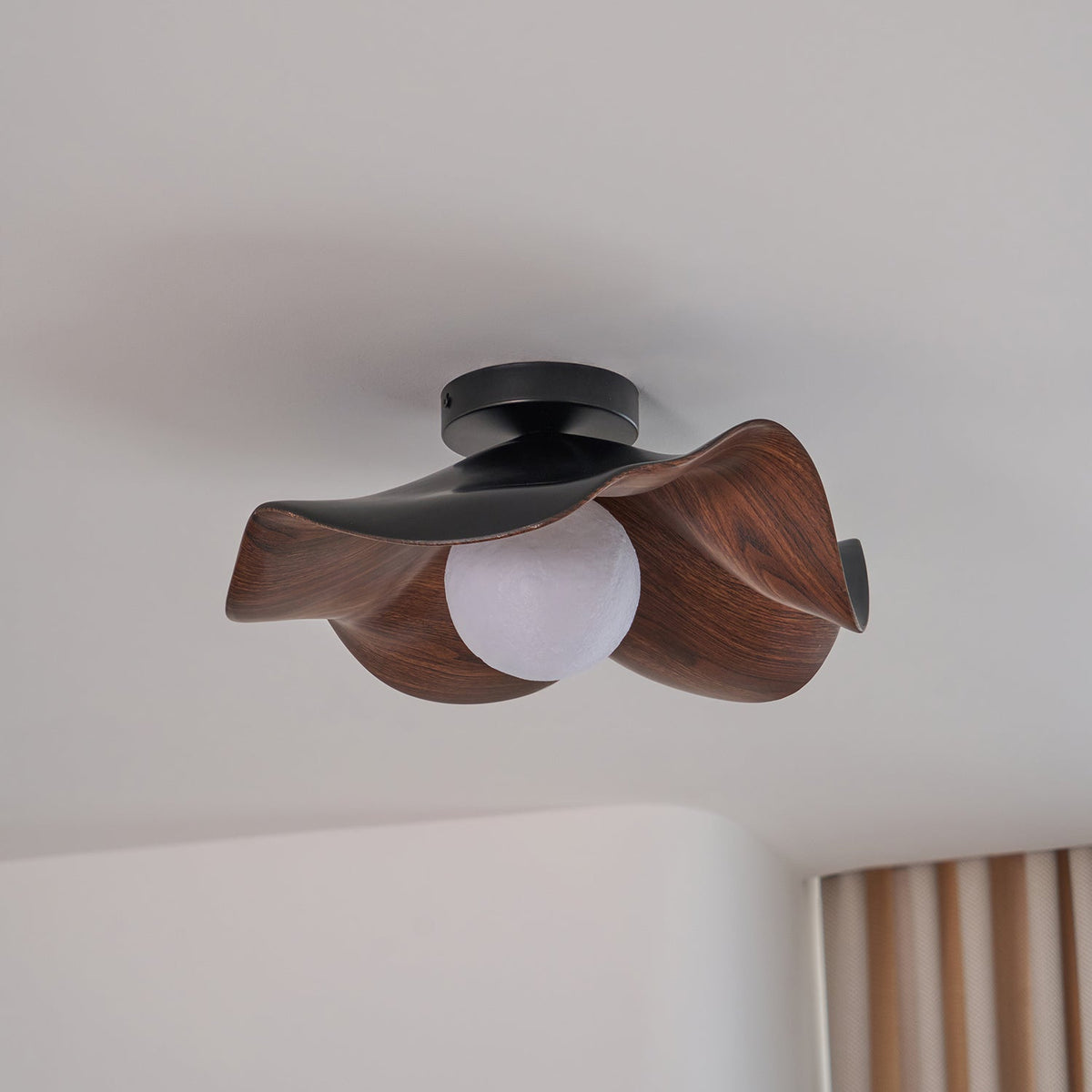 Lanoe Deckenleuchte Holz Schwarz & Weiß