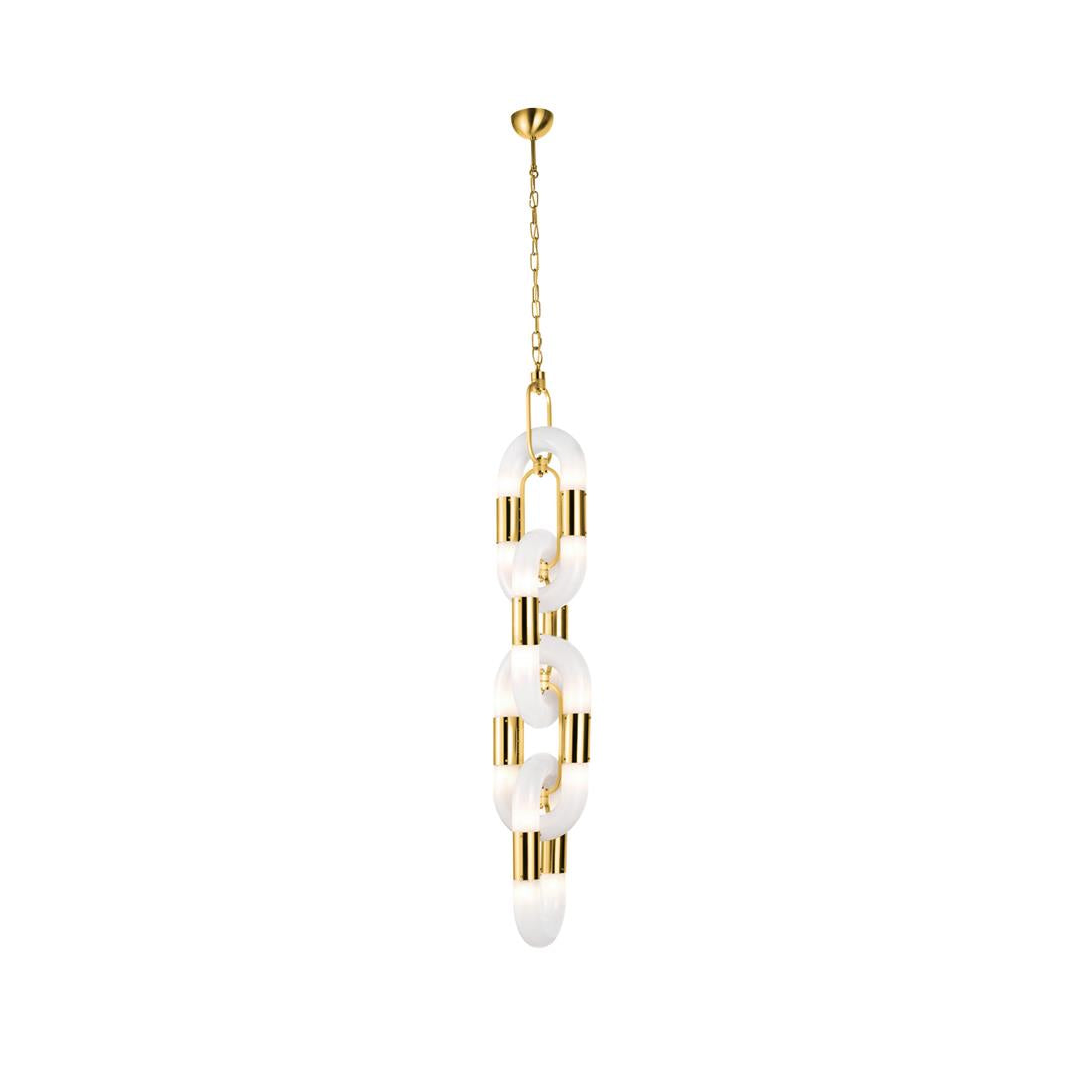 Pendelleuchte mit Kettenglied-Design aus Edelstahl im modernen Stil