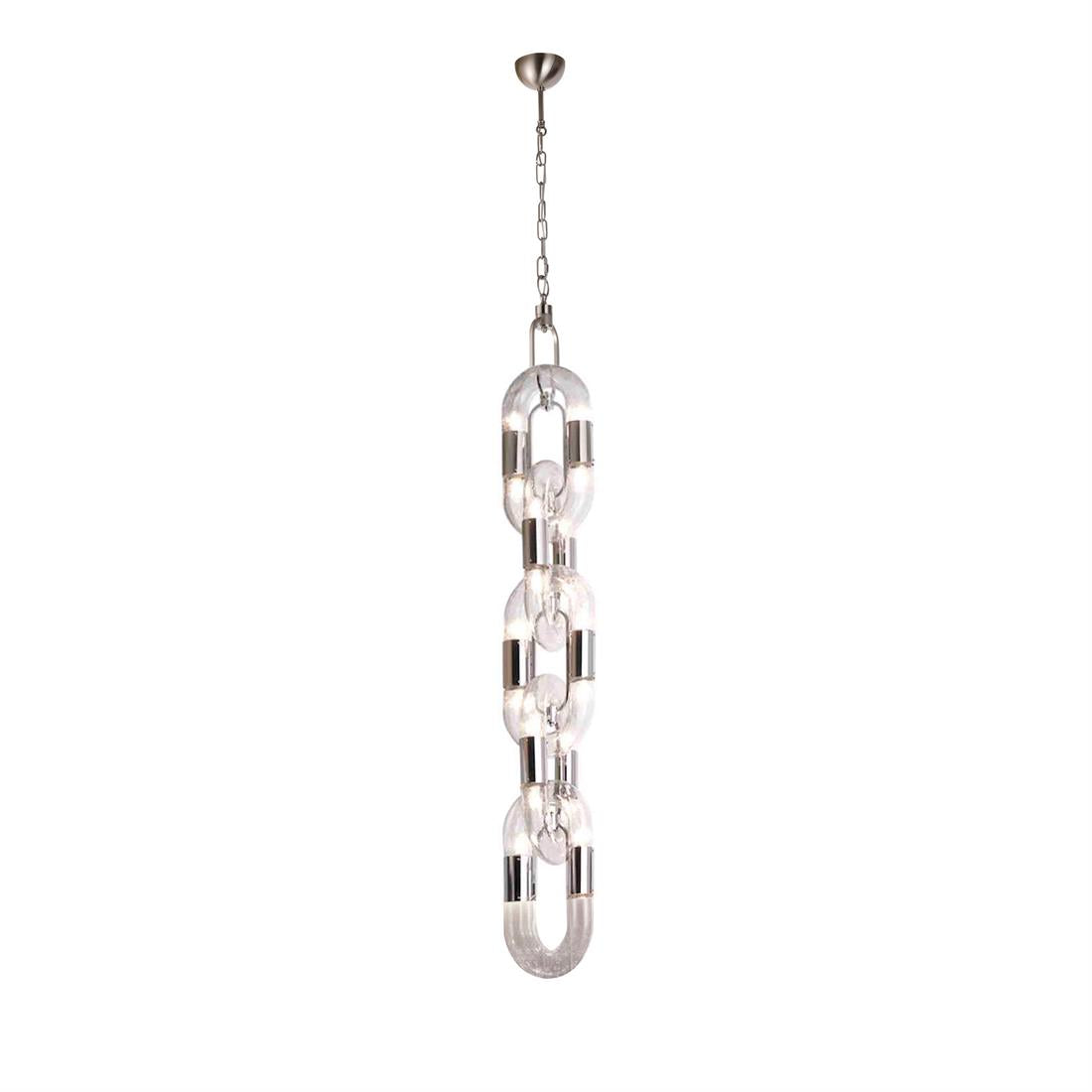 Pendelleuchte mit Kettenglied-Design aus Edelstahl im modernen Stil