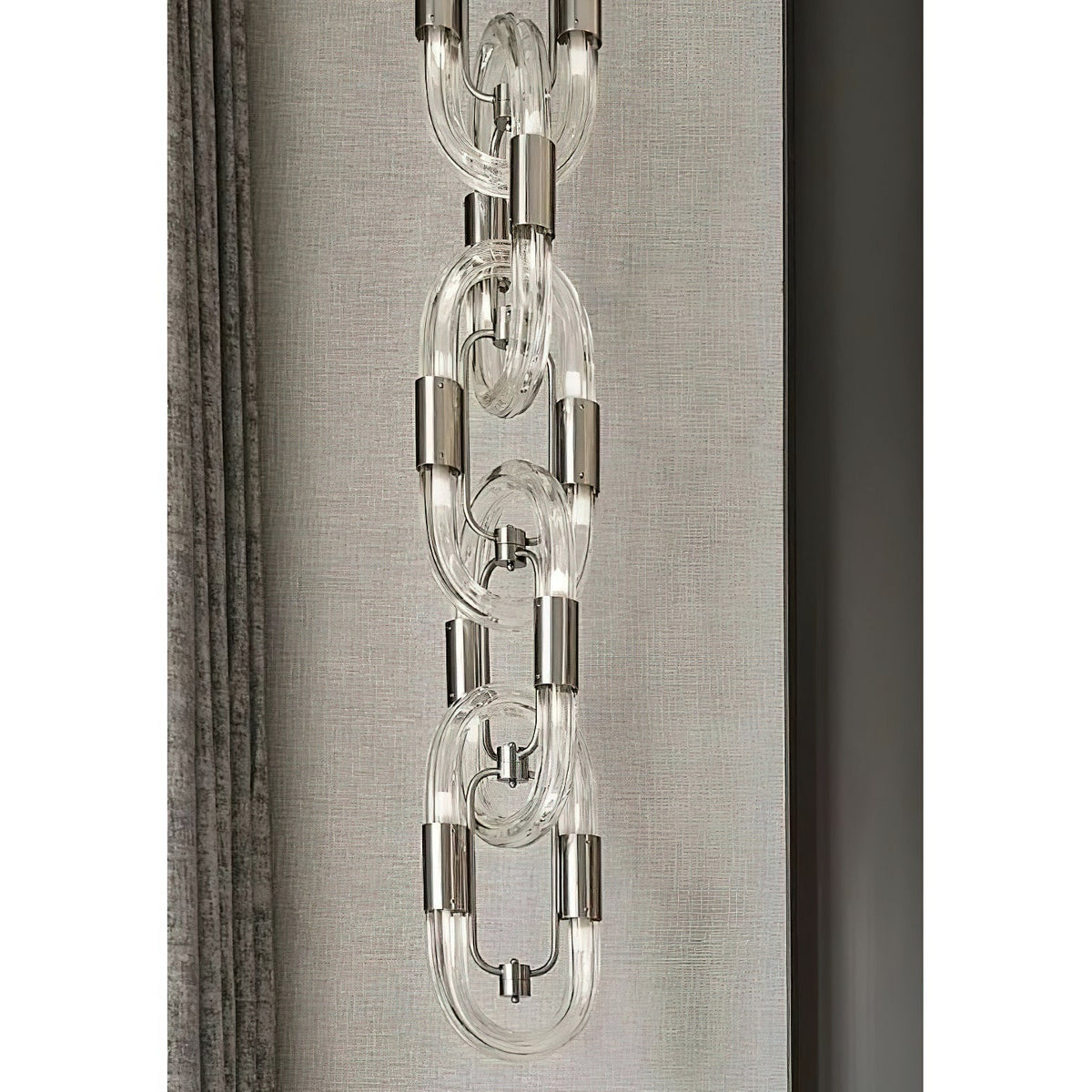 Pendelleuchte mit Kettenglied-Design aus Edelstahl im modernen Stil