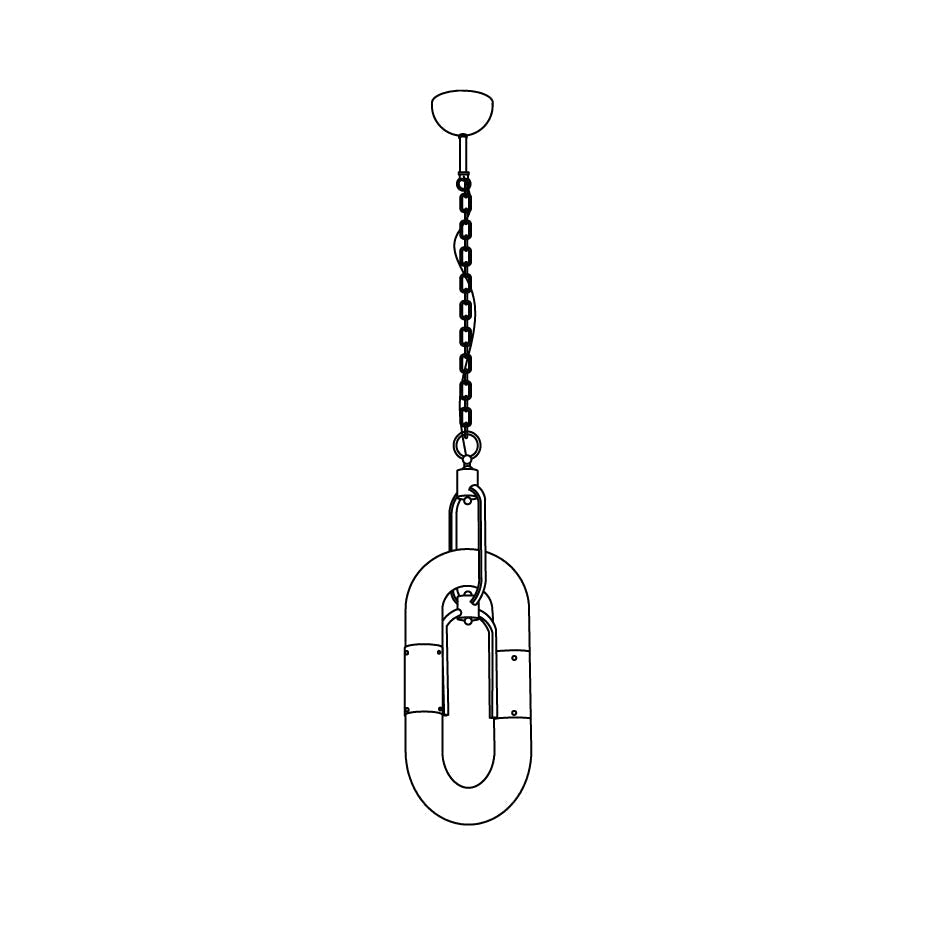 Pendelleuchte mit Kettenglied-Design aus Edelstahl im modernen Stil