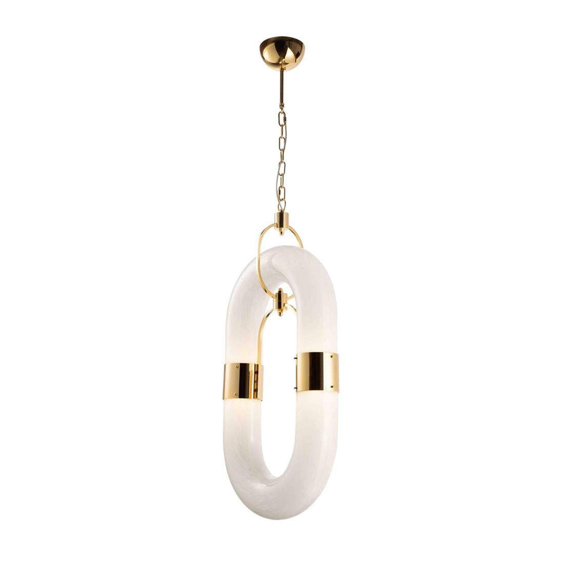 Pendelleuchte mit Kettenglied-Design aus Edelstahl im modernen Stil