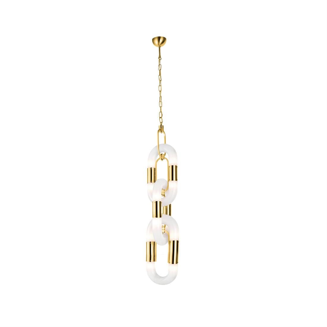 Pendelleuchte mit Kettenglied-Design aus Edelstahl im modernen Stil