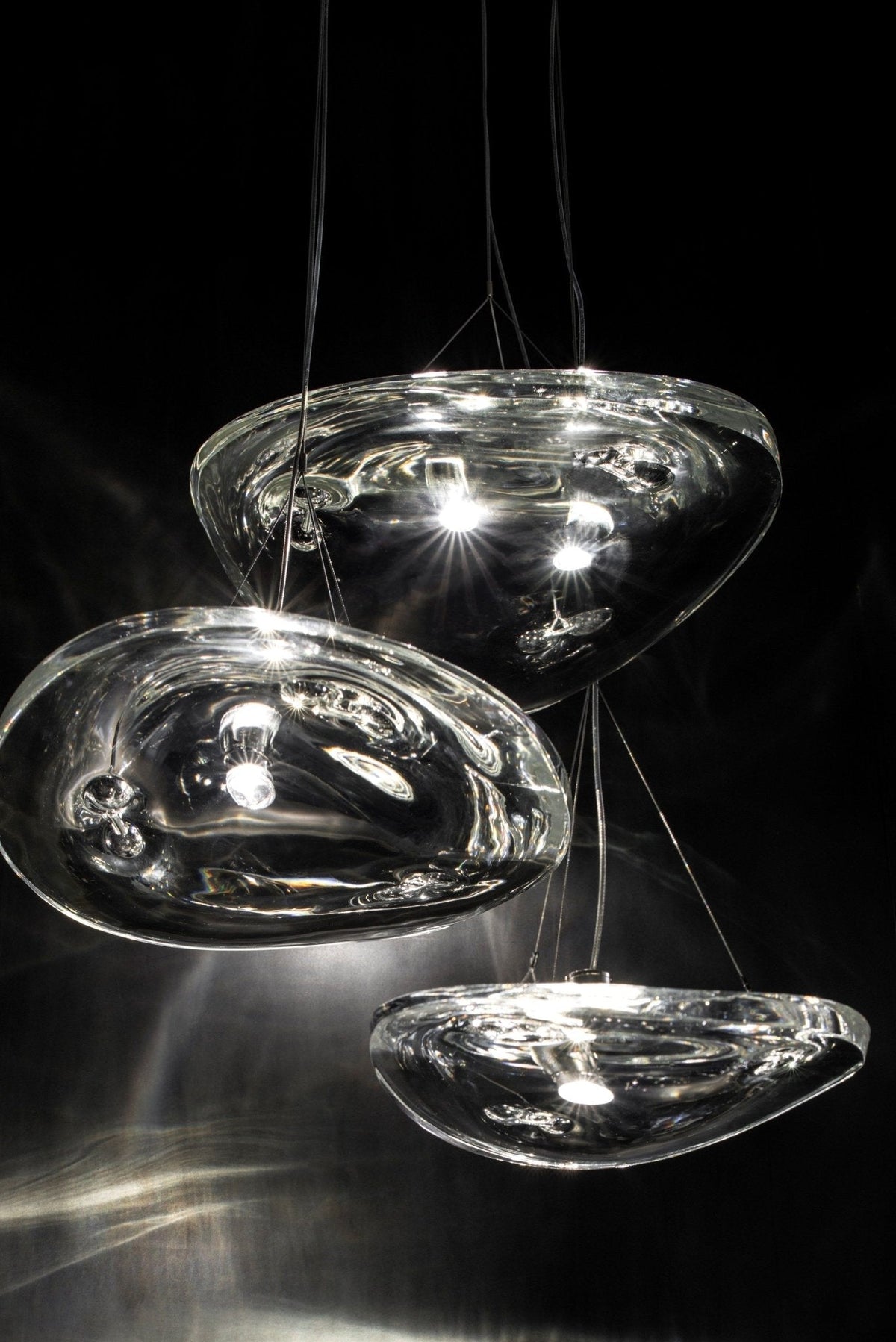 Glacial Kronleuchter „ Float Cascade“ aus Glas