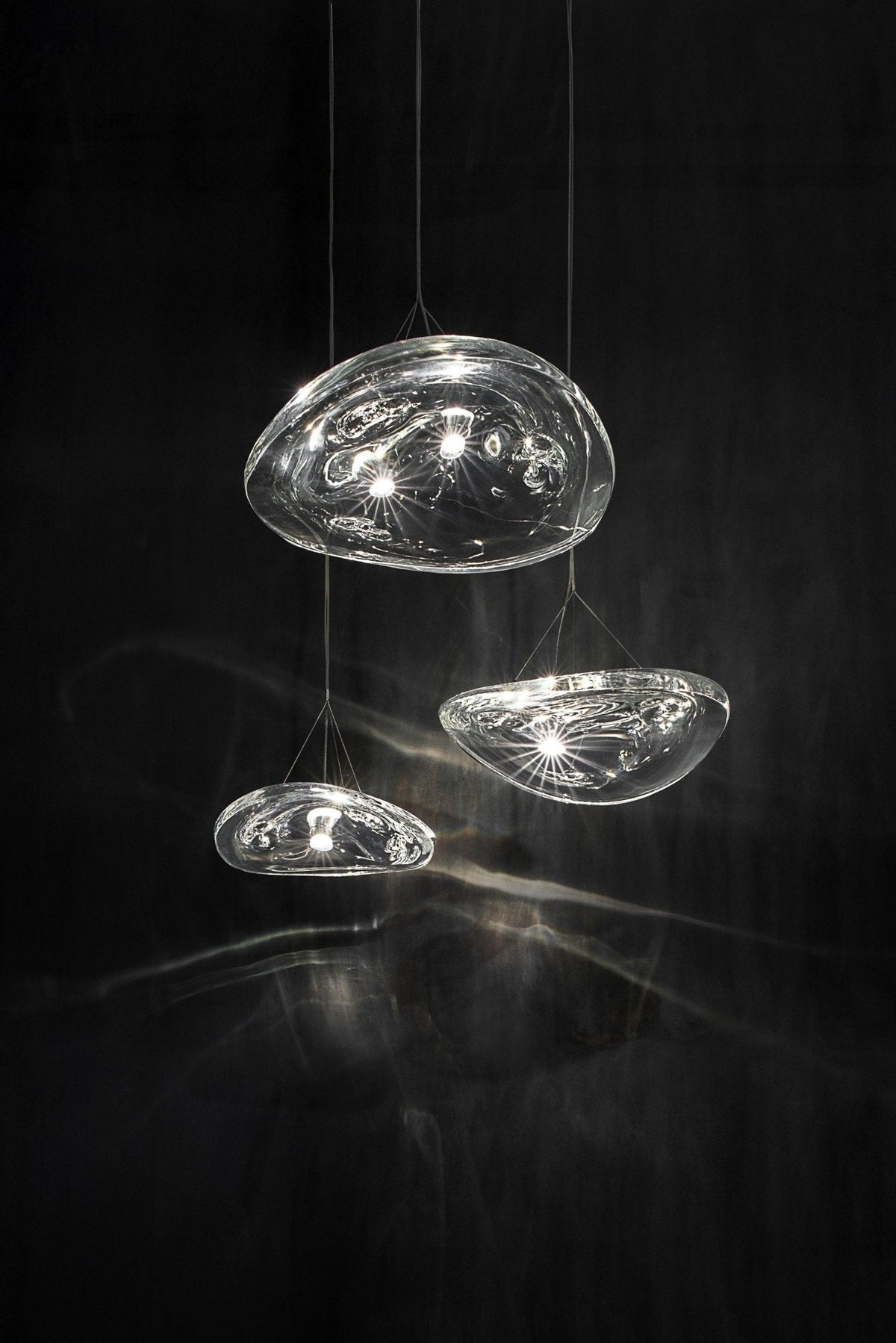 Glacial Kronleuchter „ Float Cascade“ aus Glas