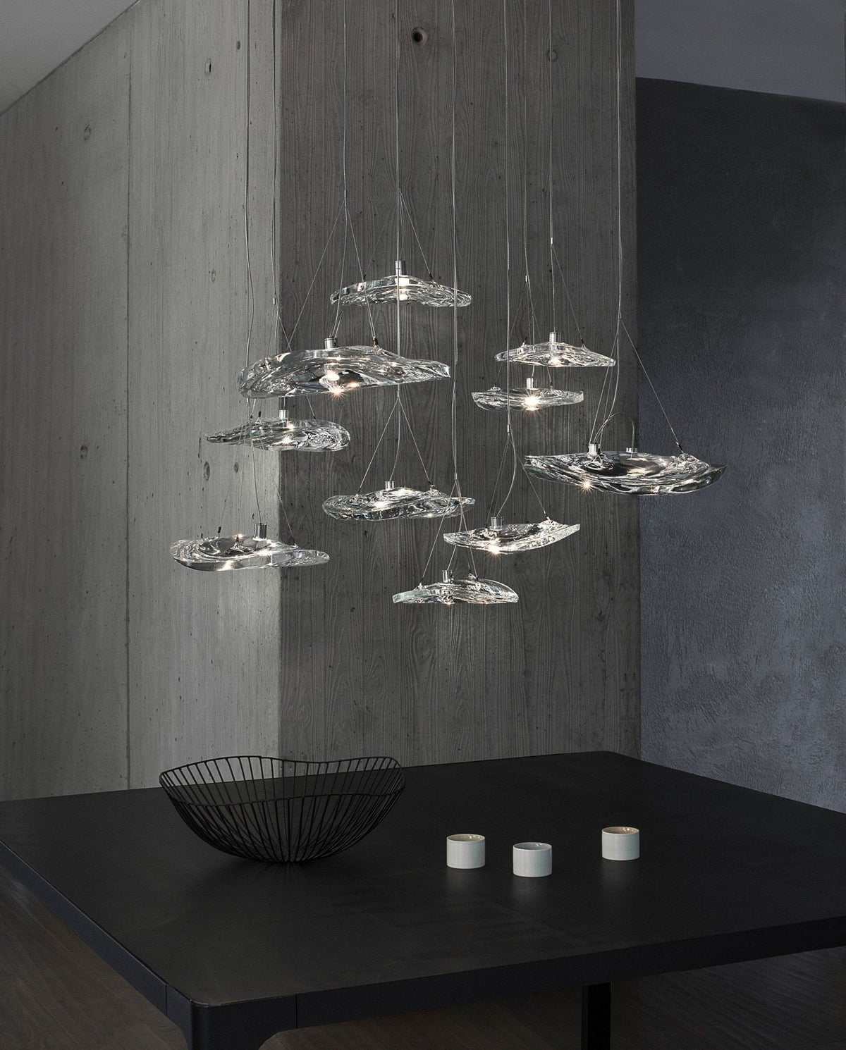 Glacial Kronleuchter „ Float Cascade“ aus Glas