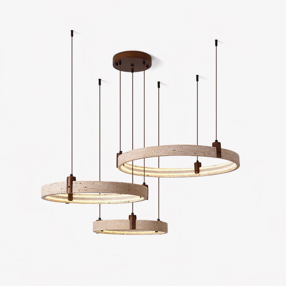 Celestial Orbit Travertine Ring Kronleuchter