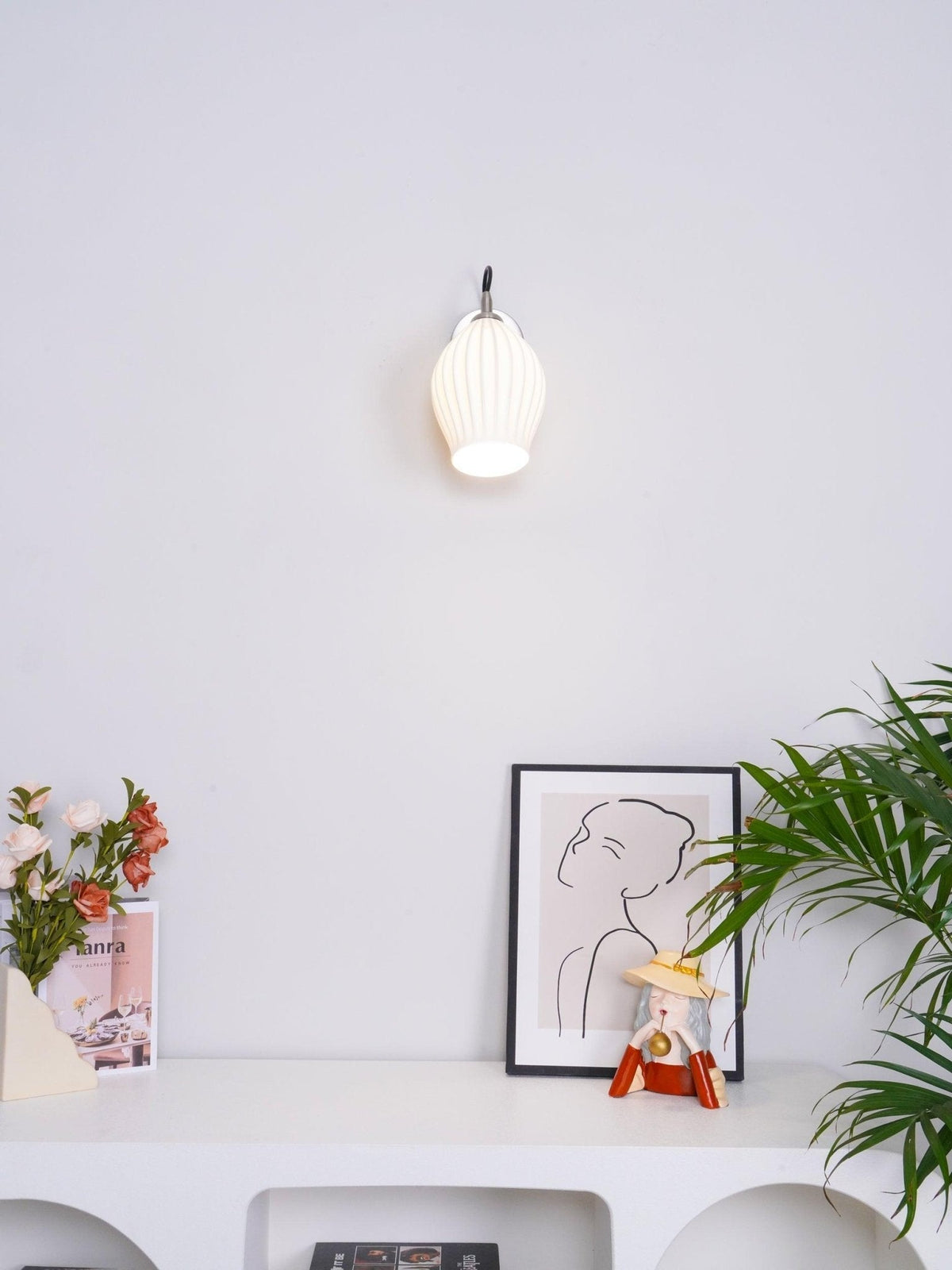 Zotalisra moderne minimalistische gerippte Keramik-Wandleuchte