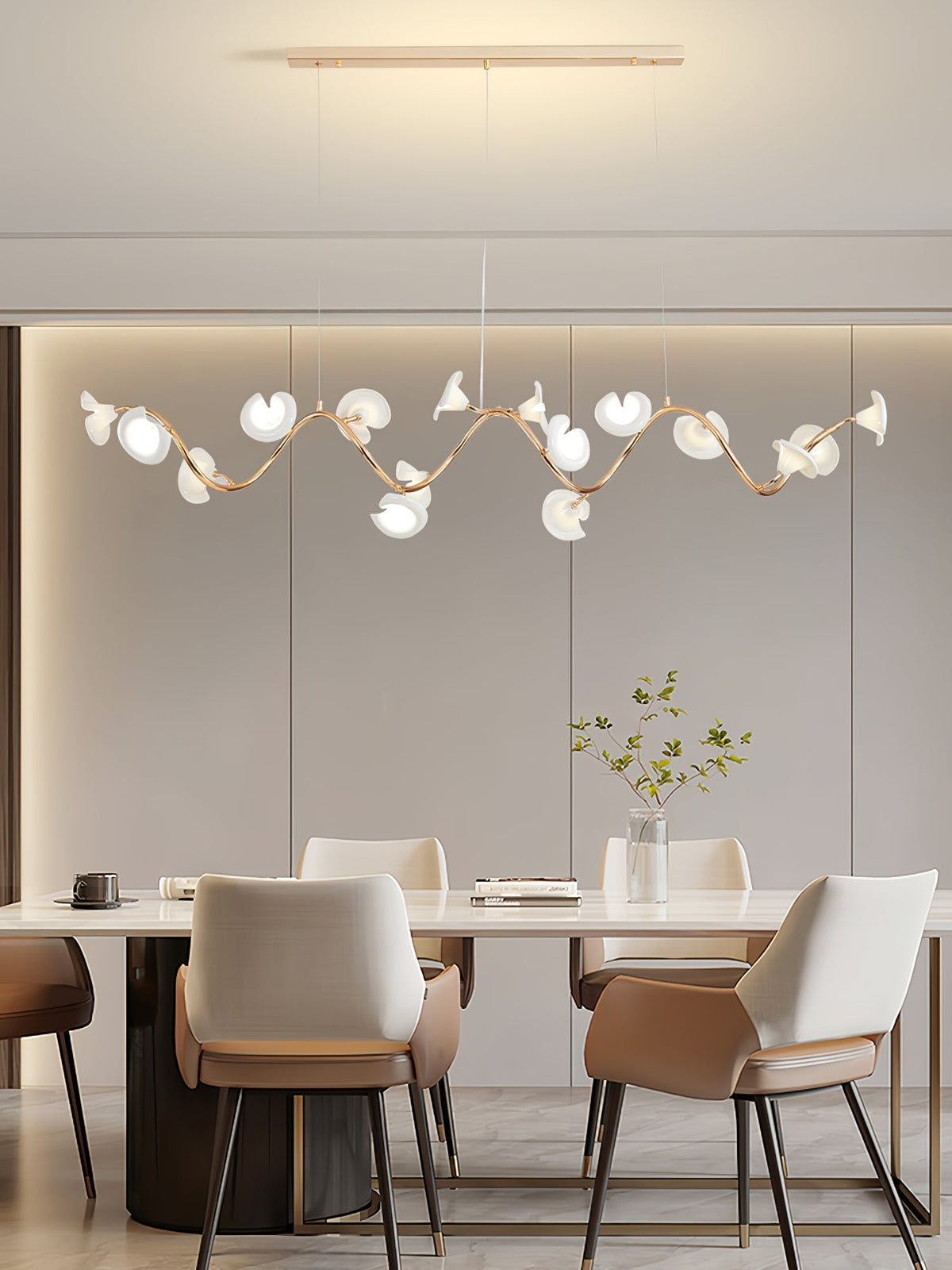 Covlen Kronleuchter Astform Keramikblüte Elegant