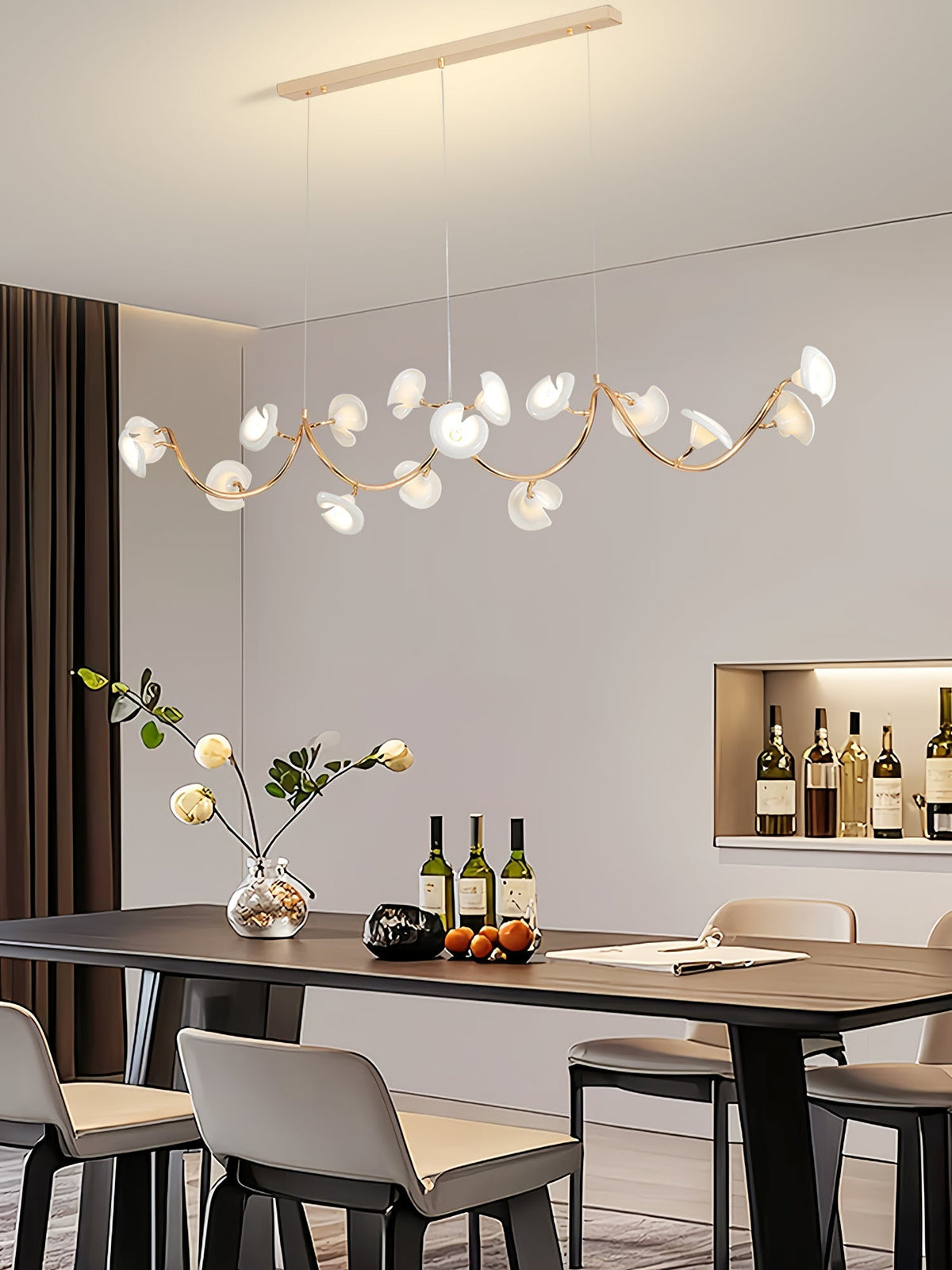 Covlen Kronleuchter Astform Keramikblüte Elegant