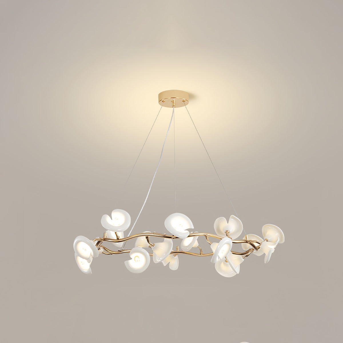 Covlen Kronleuchter Astform Keramikblüte Elegant