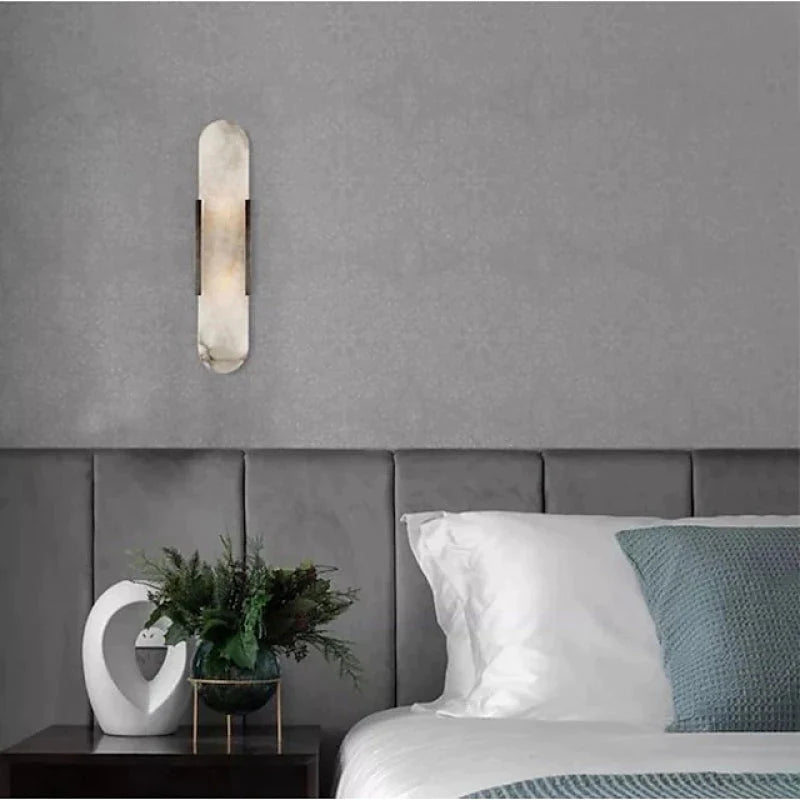Arisha LED Wandleuchte Schwarz/Gold Ess/Schlafzimmer Metall/Dolomite