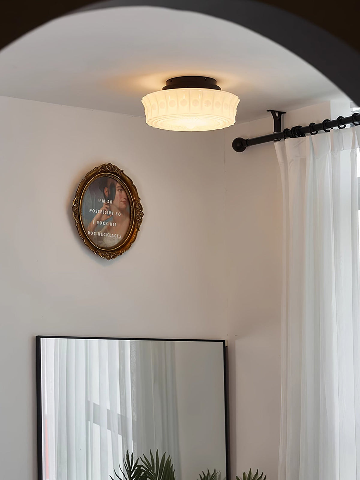 Veleraya Deckenleuchte Weiß Glas Blumenform für Wohnzimmer