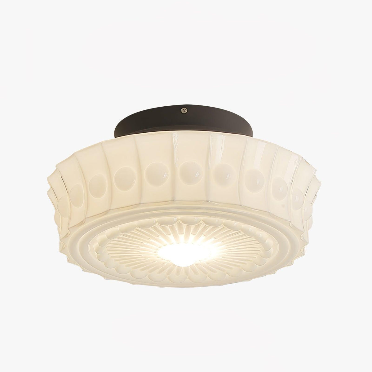 Veleraya Deckenleuchte Weiß Glas Blumenform für Wohnzimmer