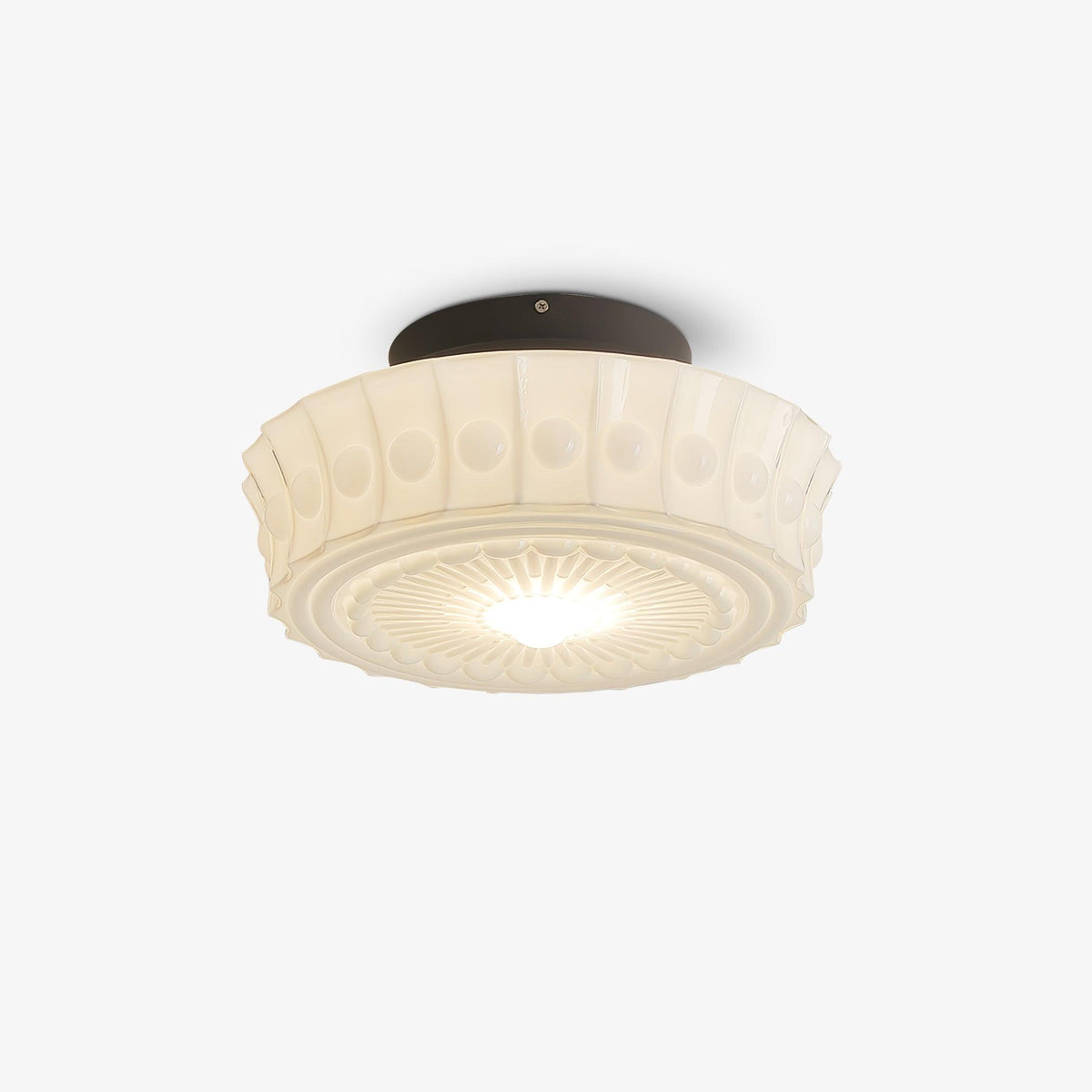 Veleraya Deckenleuchte Weiß Glas Blumenform für Wohnzimmer