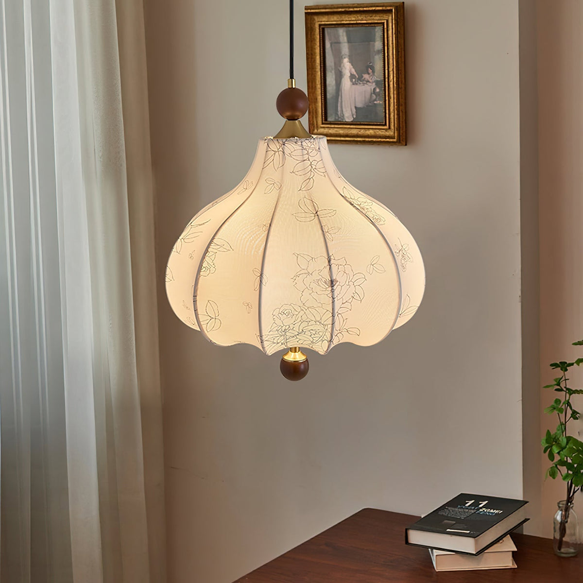 Favian Vintage-Holz-Pendelleuchte